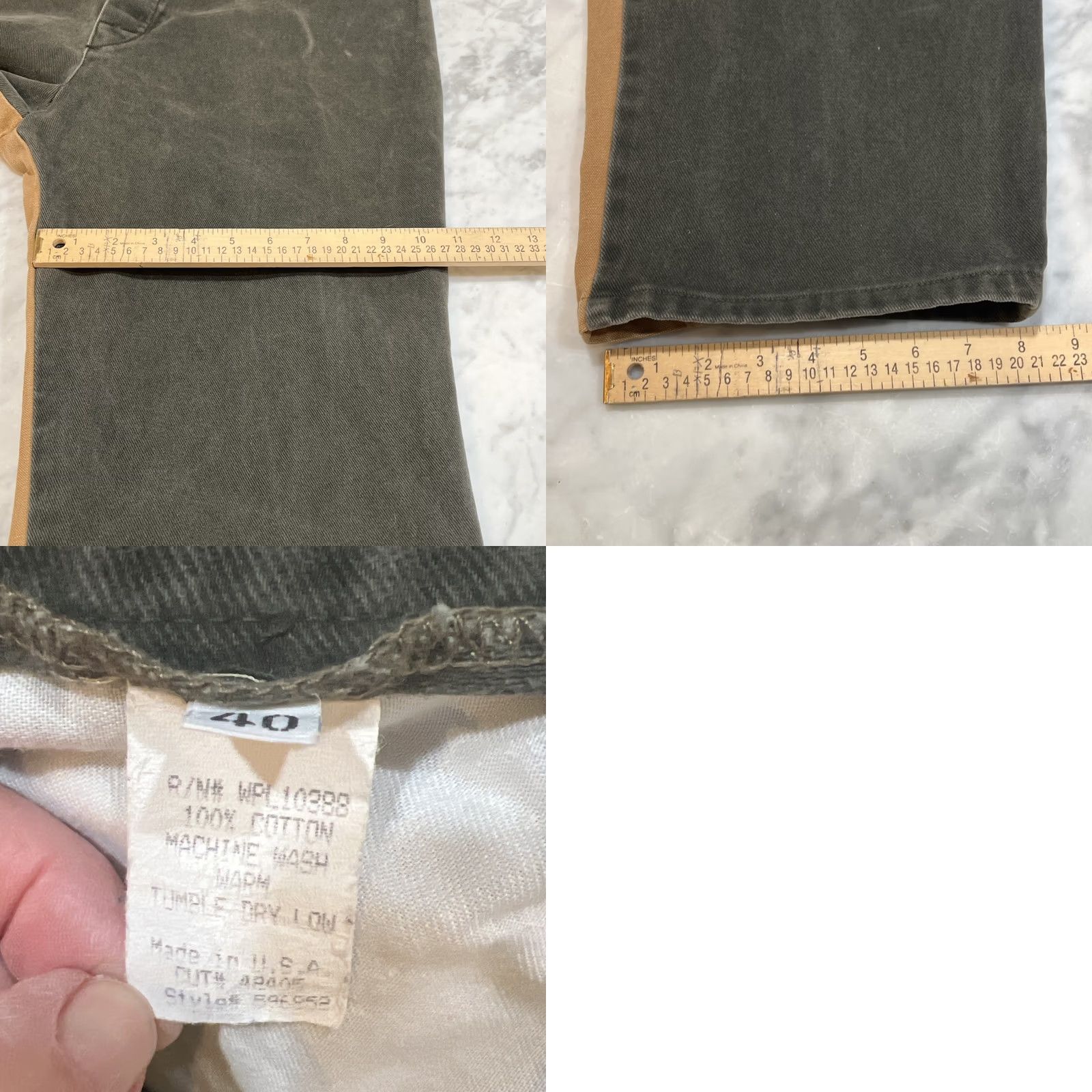 Vintage VINTAGE Wahmaker Jeans 40 Green Frontier Men 40x Tan Button Fly Buckle Back Size US 40 / EU 56 - 11 Thumbnail
