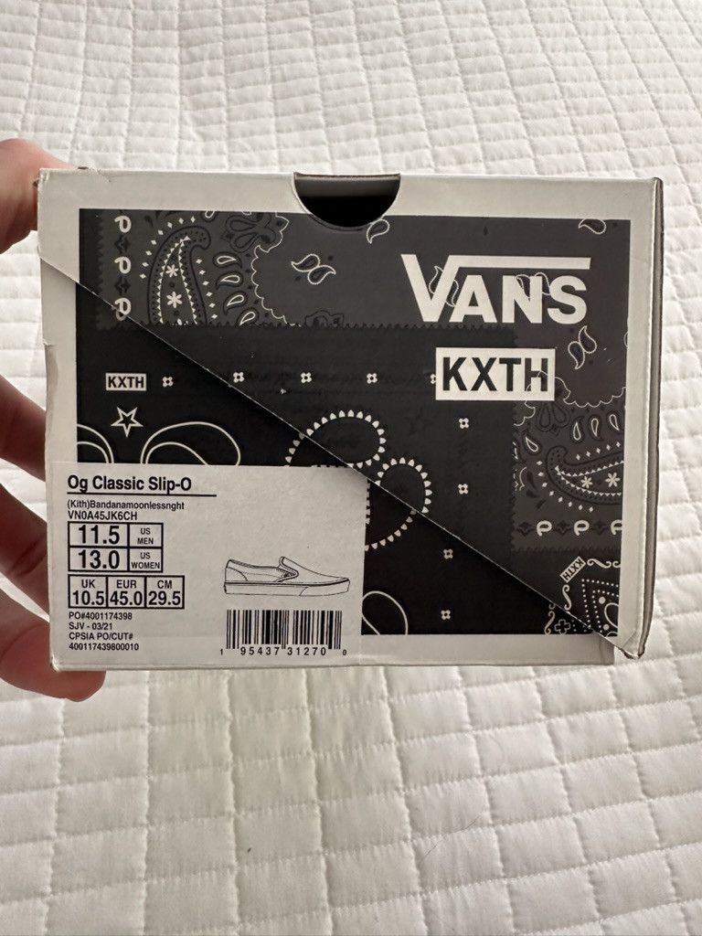 Kith × Vans KITH VANS OG CLASSIC SLIP ON 10TH BANDANA MOONLESS NGHT Size US 11.5 / EU 44-45 - 3 Thumbnail