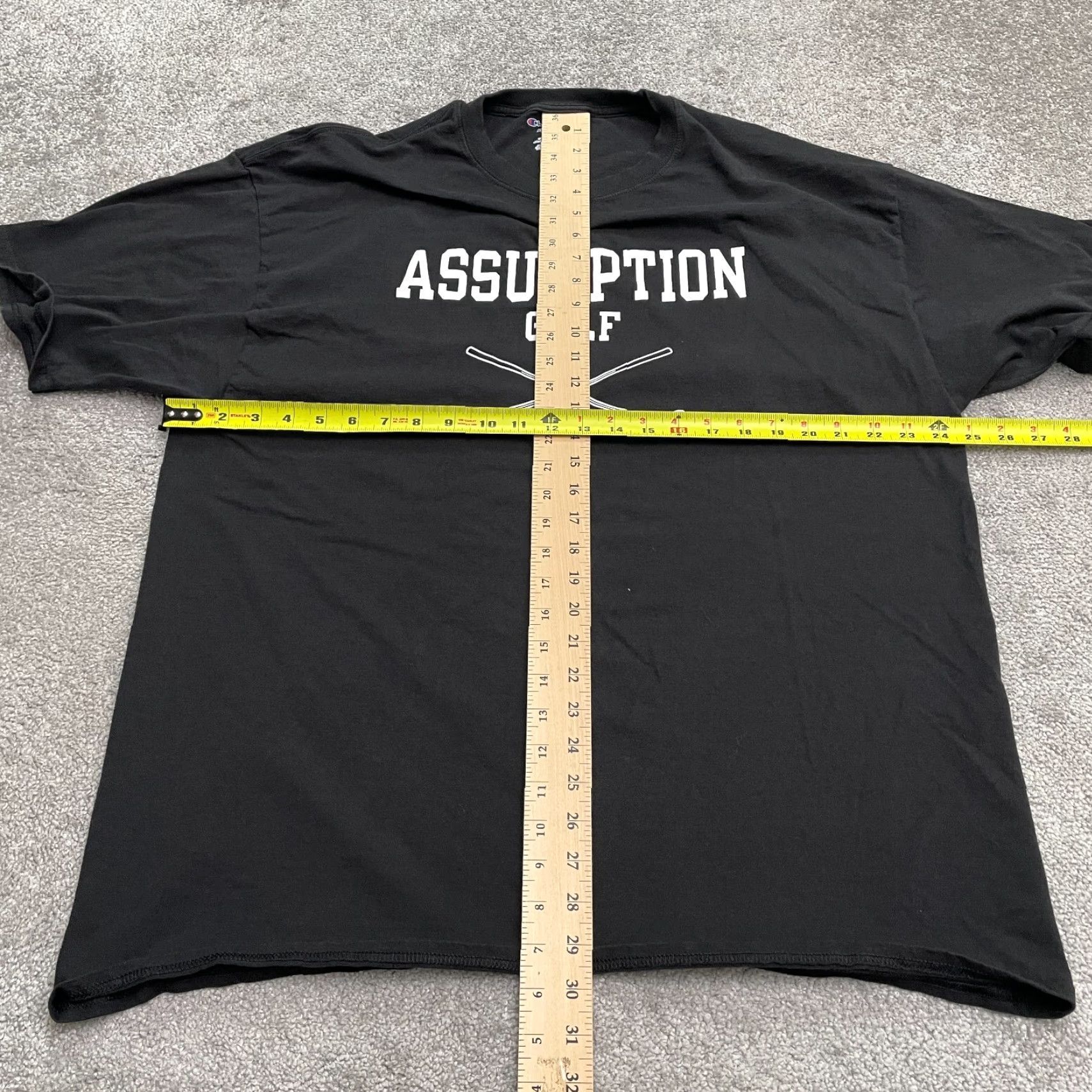 Champion Champion T-Shirt Men 2XL Black Crew Neck Cotton Golf Logo Short Sleeve Size US XXL / EU 58 / 5 - 6 Thumbnail