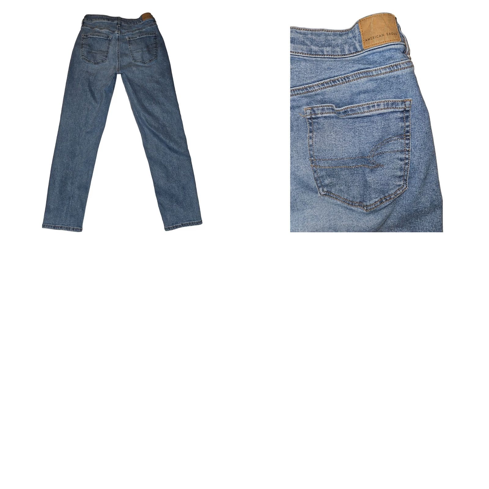 American Eagle Outfitters VINTAGE American Eagle Outfitters Mom Jeans 6 5-Pocket Denim Blue Womens Stretch Regular Hipster Preppy Logo Zipper Button Inseam 27" Size 28" / US 6 / IT 42 - 8 Thumbnail