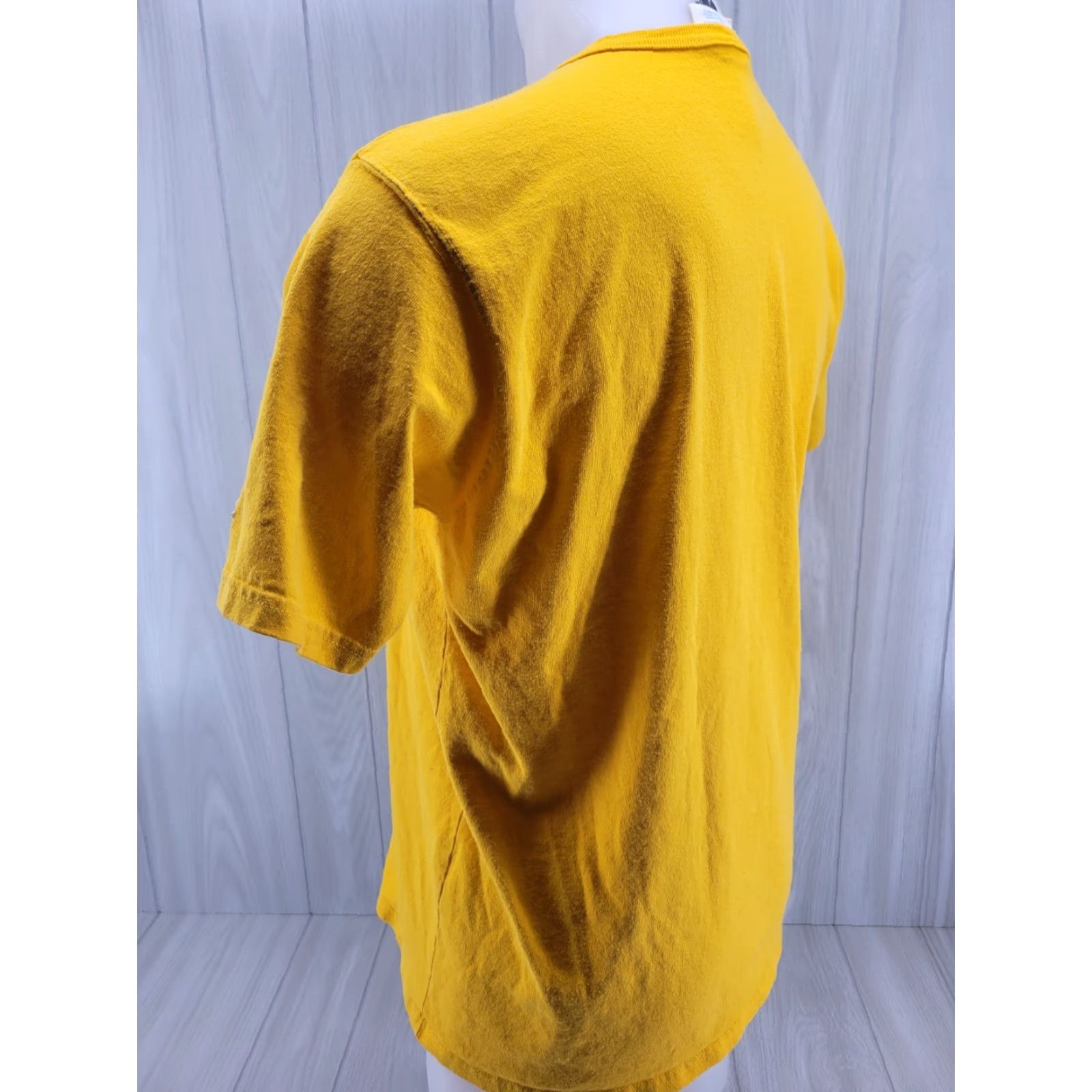 Champion VINTAGE Champion Shirt Mens L Yellow Spell Out Felt Script Blue Tag 90s Shirt Men 90s Size US L / EU 52-54 / 3 - 6 Thumbnail