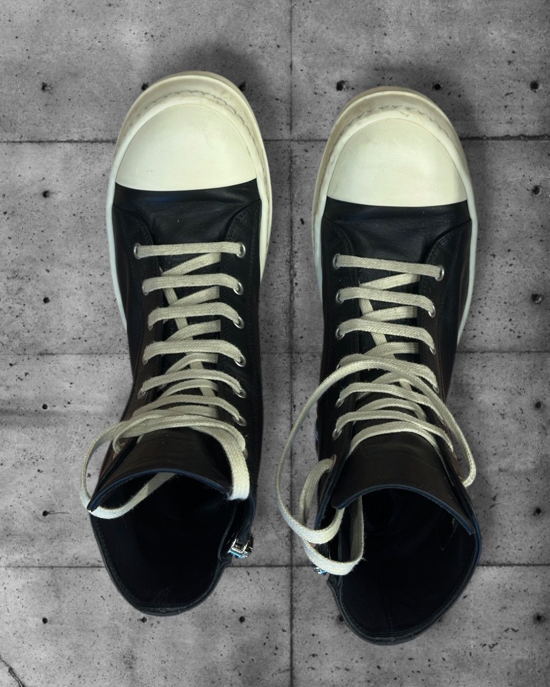Rick Owens Rick Owens Ramones Sneakers Black Milk first line 38 Size US 5.5 / EU 38 - 4 Thumbnail