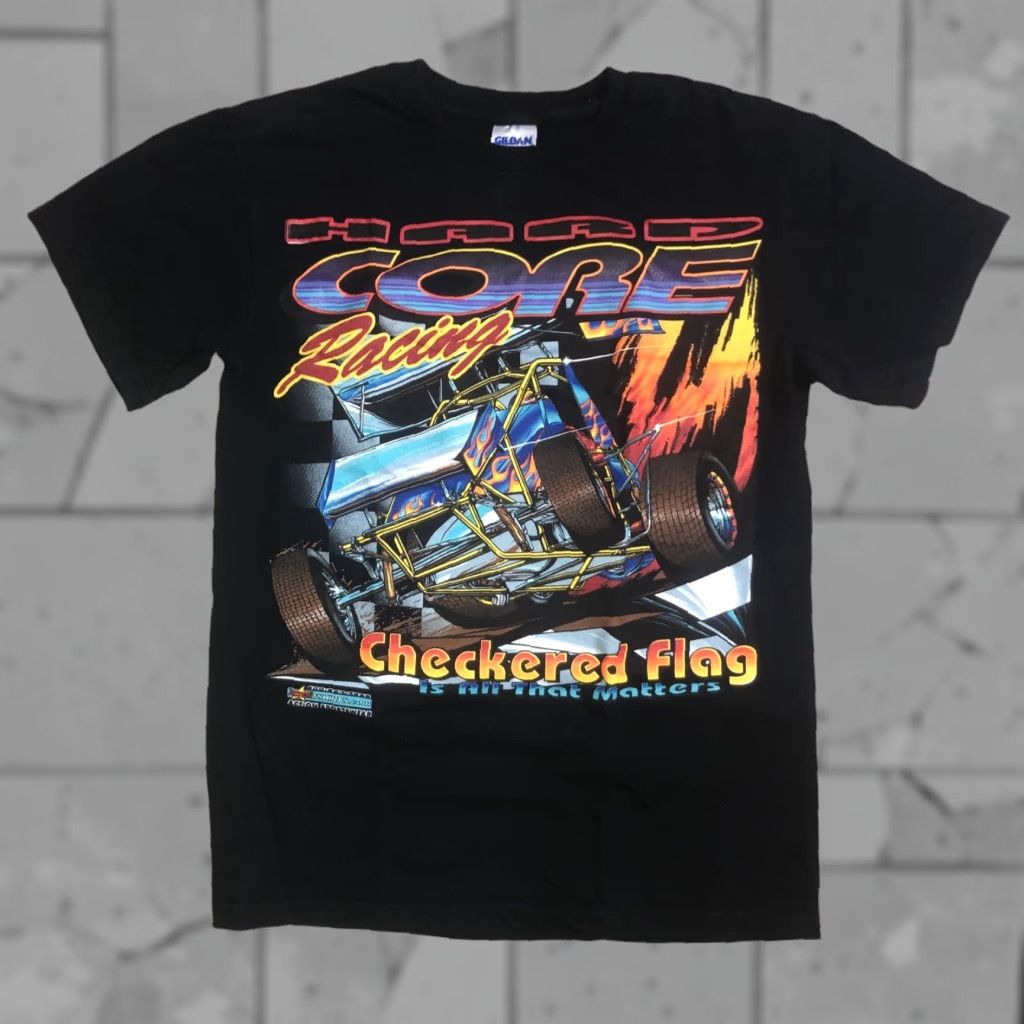Vintage Hardcore Racing Graphic T Shirt Mens S Black USA Retro T Shirt Size US S / EU 44-46 / 1 - 1 Thumbnail