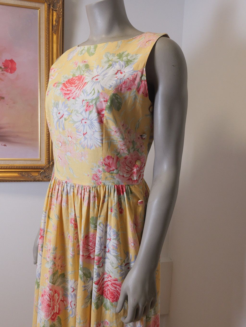 Laura Ashley Women's Laura Ashley Cottage Core Floral Cotton Dress Yellow Size L / US 10 / IT 46 - 7 Thumbnail