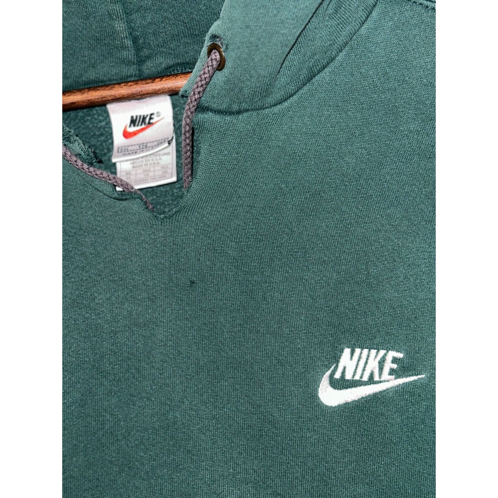 Nike Vintage Nike Hoodie XXL Faded Green Size US XXL / EU 58 / 5 - 4 Thumbnail