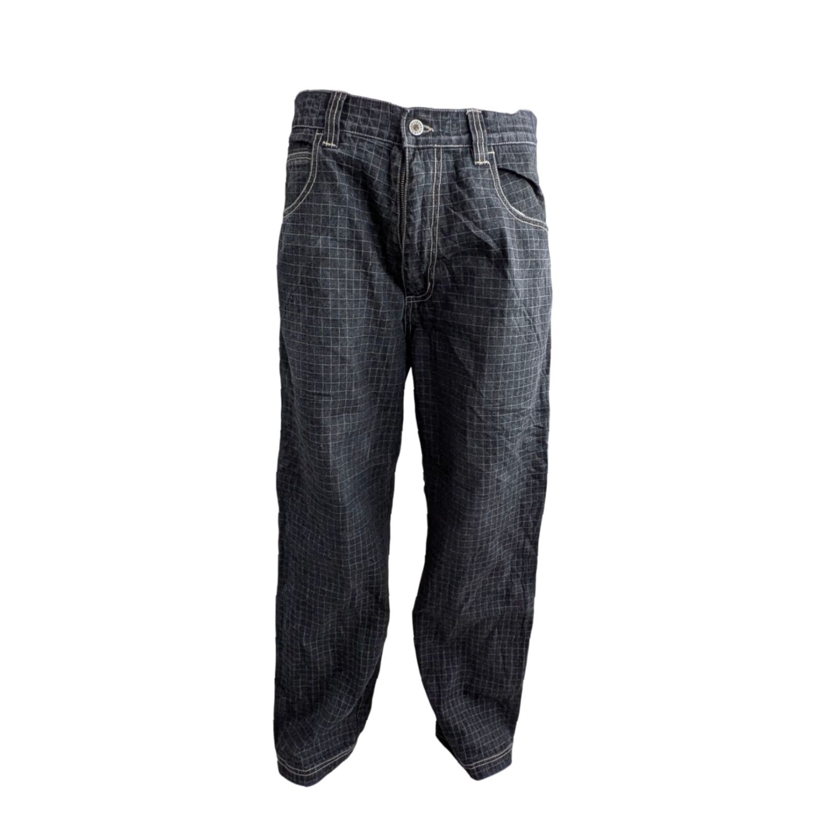 Denime Barcode Grid Jeans W34 L32 Black Denim Jeans Men 5-Pocket Zip Fly BarCode Grid Brand Denim 34x32 Black 100% Cotton XS? Size US 34 / EU 50 - 2 Thumbnail