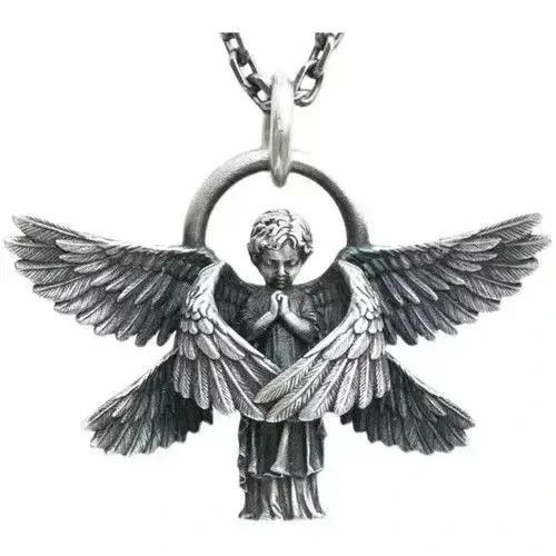 Vintage Prayer Angel Pendant Necklace Size ONE SIZE - 1 Thumbnail