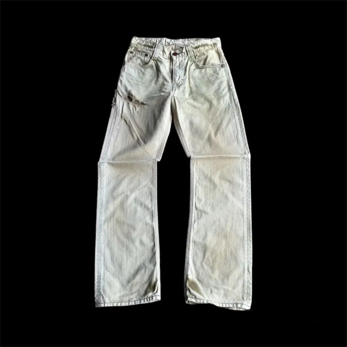Kapital 💥 DESTROYED! Edwin 503 x Blue Trip Jeans Rugged Faded Pants Size US 29 - 2 Thumbnail