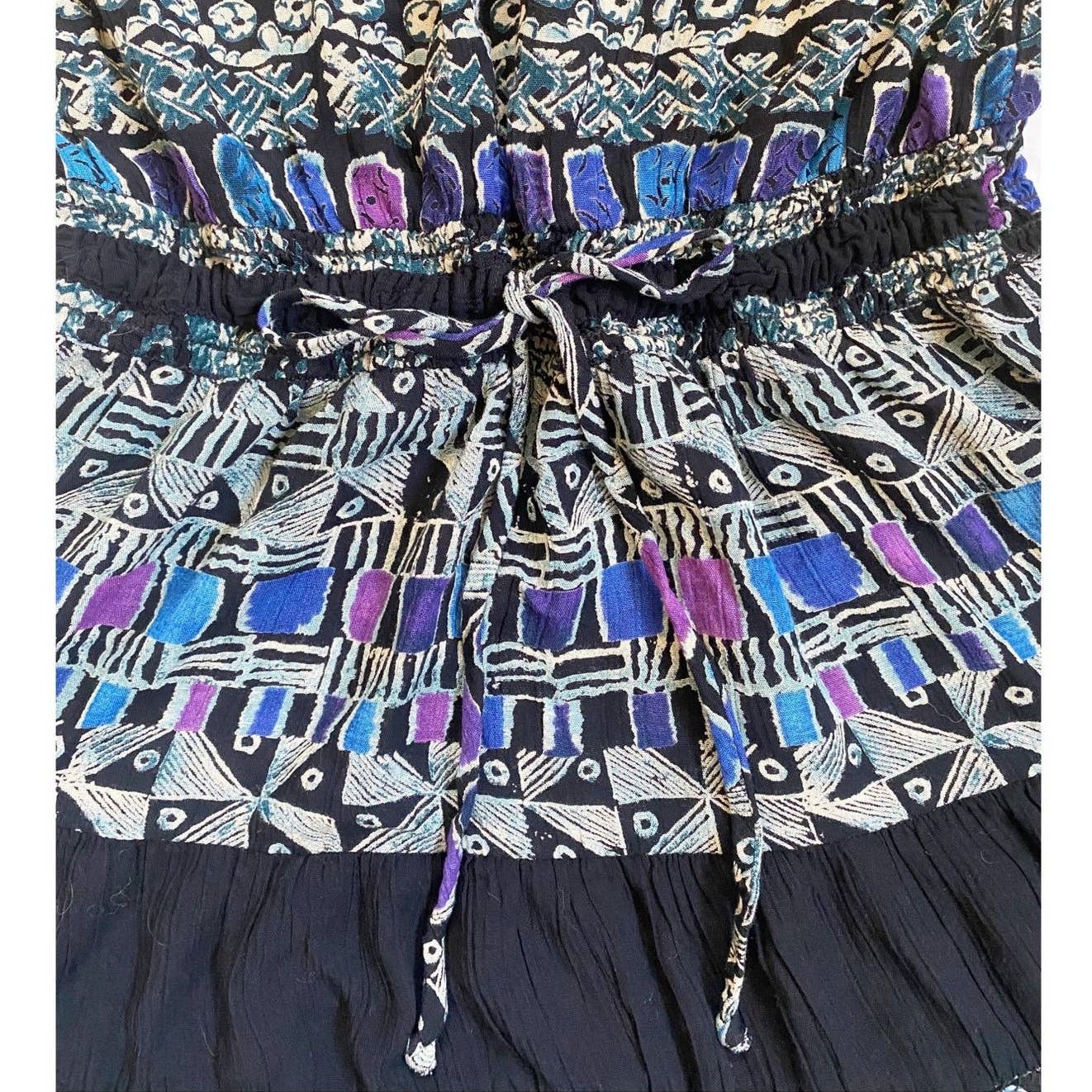 Vintage VTG Carole Little 90’s Graphic Design Flare Dress Stretch Size L / US 10 / IT 46 - 7 Thumbnail