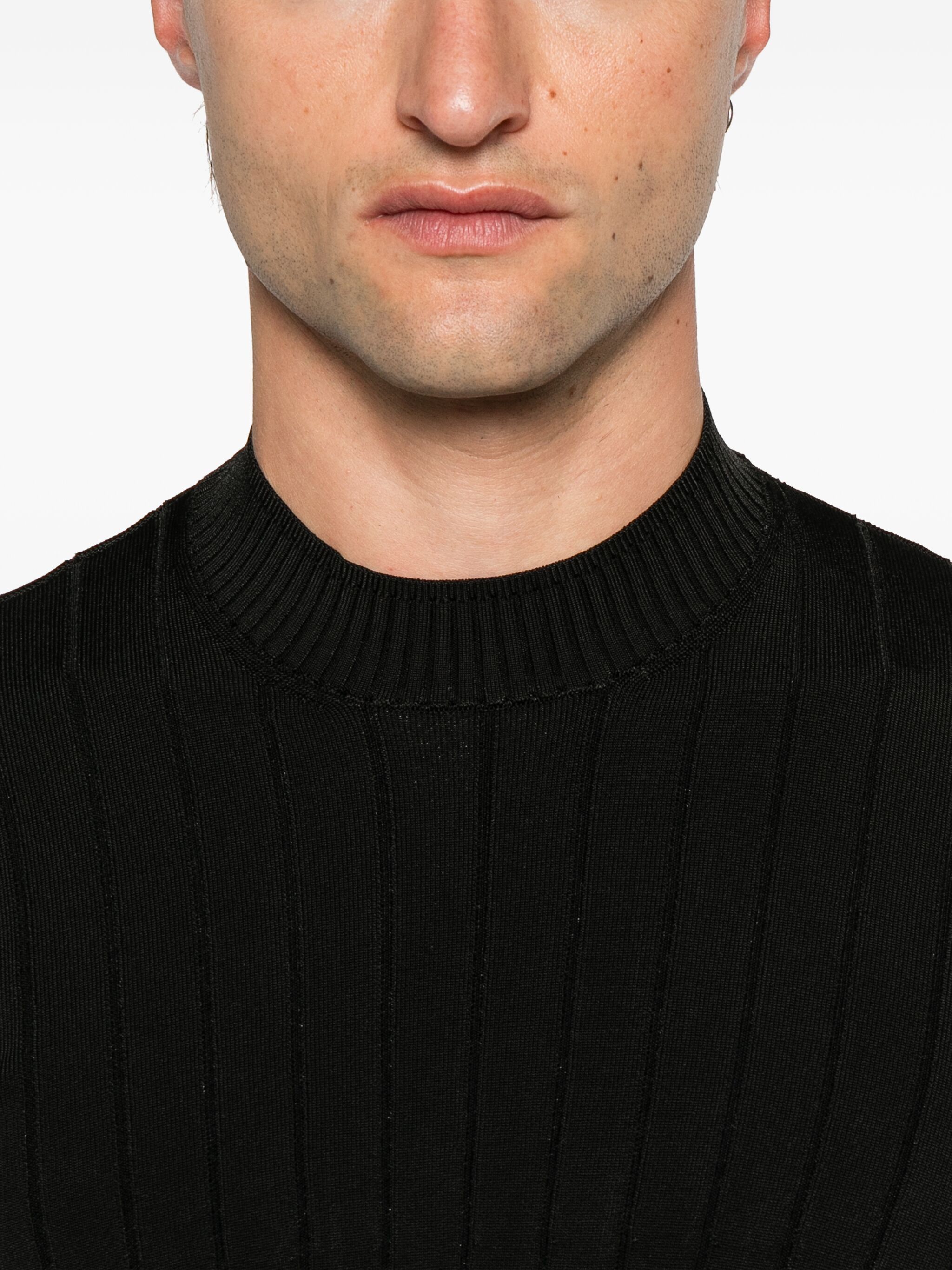 Mugler o1s22i1n1124 Fitted Long-Sleeved Top in Black Size US M / EU 48-50 / 2 - 5 Thumbnail