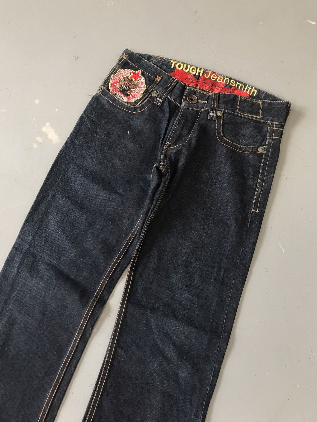 Vintage Vintage tough jeansmith rare embroidered straight fit denim Size US 29 - 4 Thumbnail
