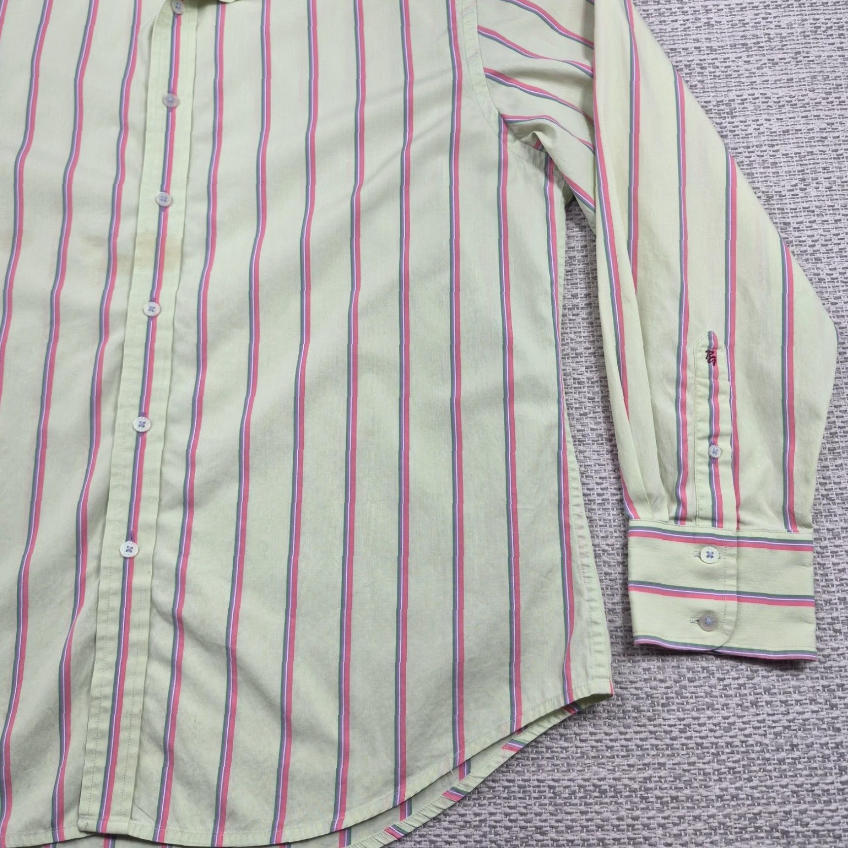 Robert Graham Robert Graham Shirt Mens 2XL Button Up Green Pink Stripe Long Sleeve Casual Shirt Size US XXL / EU 58 / 5 - 2 Thumbnail