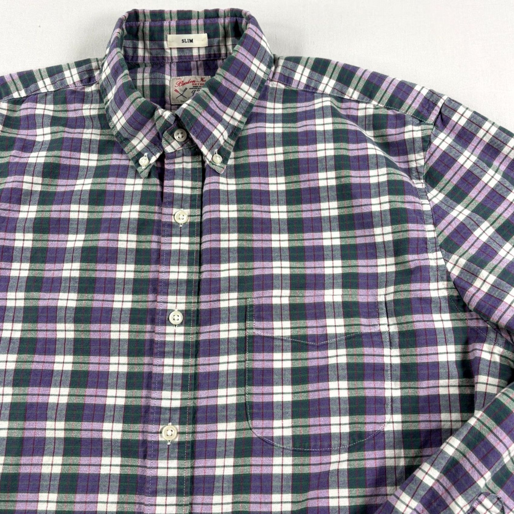 J.Crew J.CREW Shirt Mens L Purple Plaid Oxford Button-Up Slim Fit Preppy Size US L / EU 52-54 / 3 - 2 Thumbnail