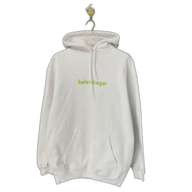 Balenciaga Balenciaga White Logo Hoodie with Green Print-yf Size US XS / EU 42 / 0 - 1 Thumbnail