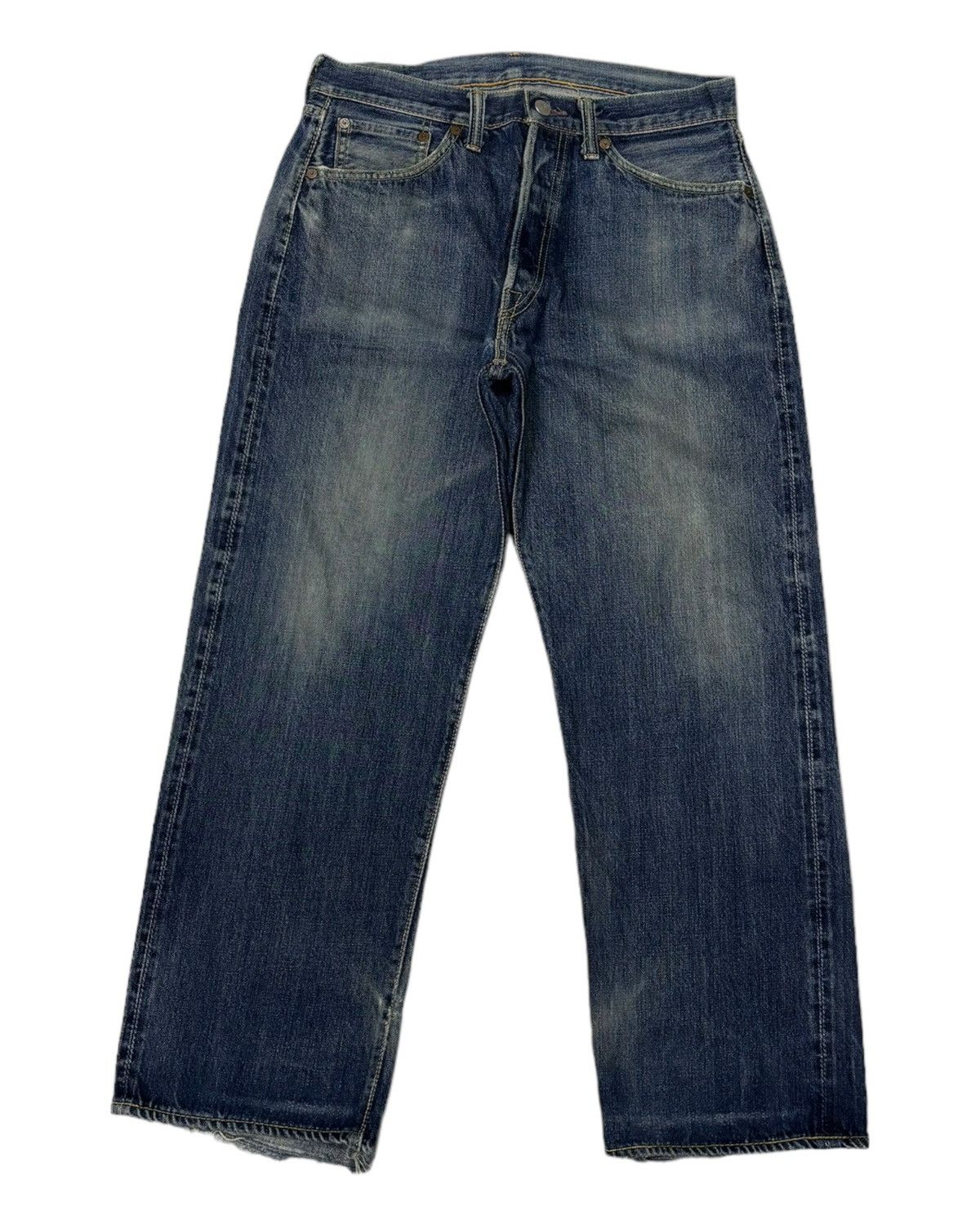 Japanese Brand 🔥1999@JAPANESE BAGGY SELVEDGE DISTRESSED DENIM JEANS Size US 30 / EU 46 - 3 Thumbnail
