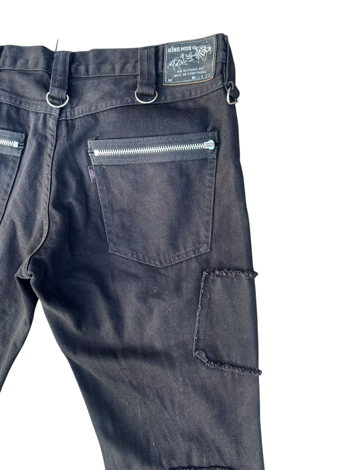 Japanese Brand Vintage King Mob Japan Black Denim Bondage Trouser Jeans Size US 32 / EU 48 - 17 Thumbnail