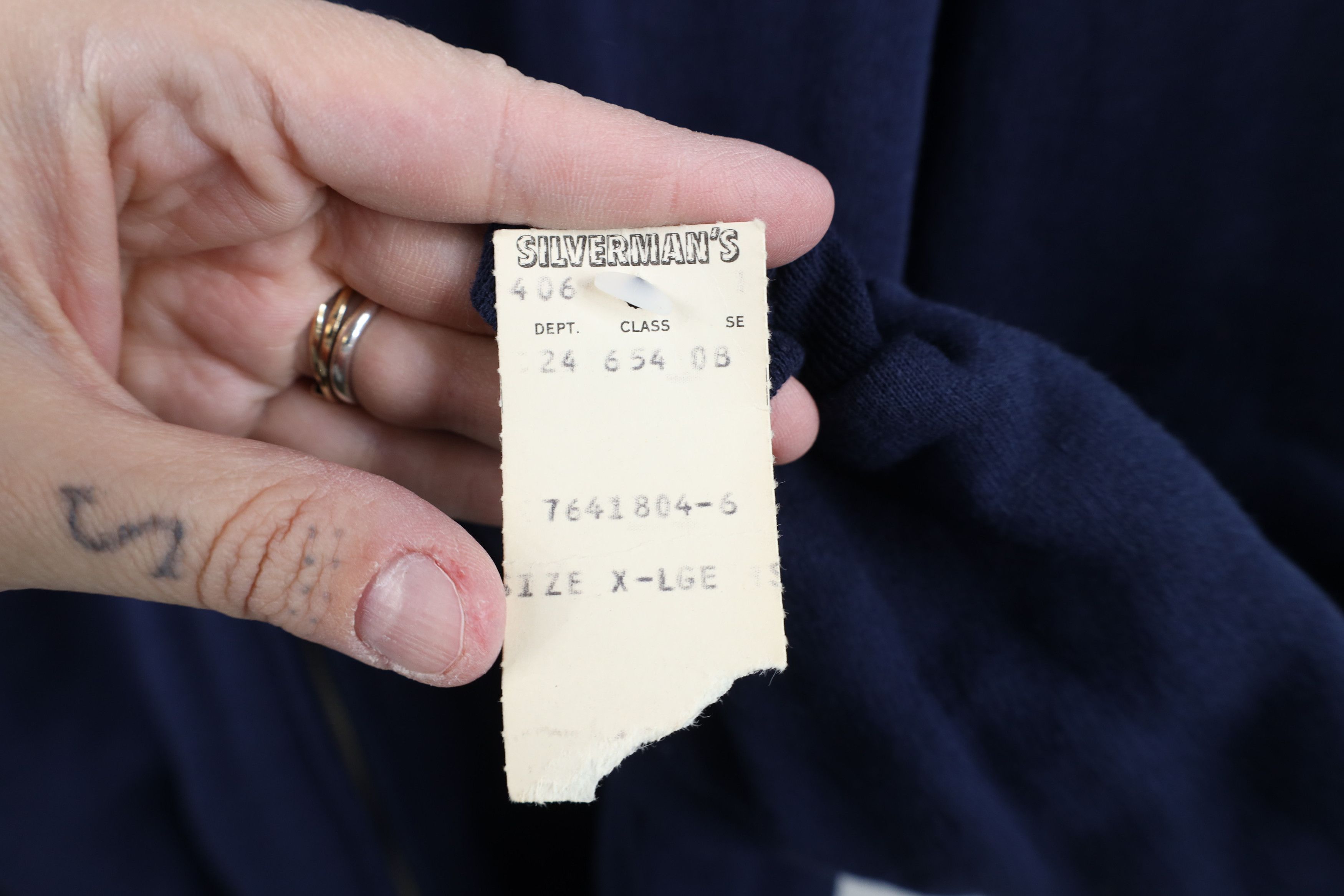 Vintage Deadtock Vintage 80s 90s Thermal Waffle Lined Hoodie Blue Size US XL / EU 56 / 4 - 5 Thumbnail