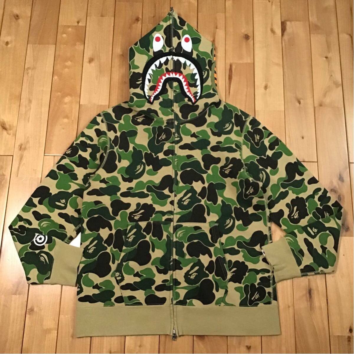 BAPE ABC camo green shark full zip hoodie a bathing ape