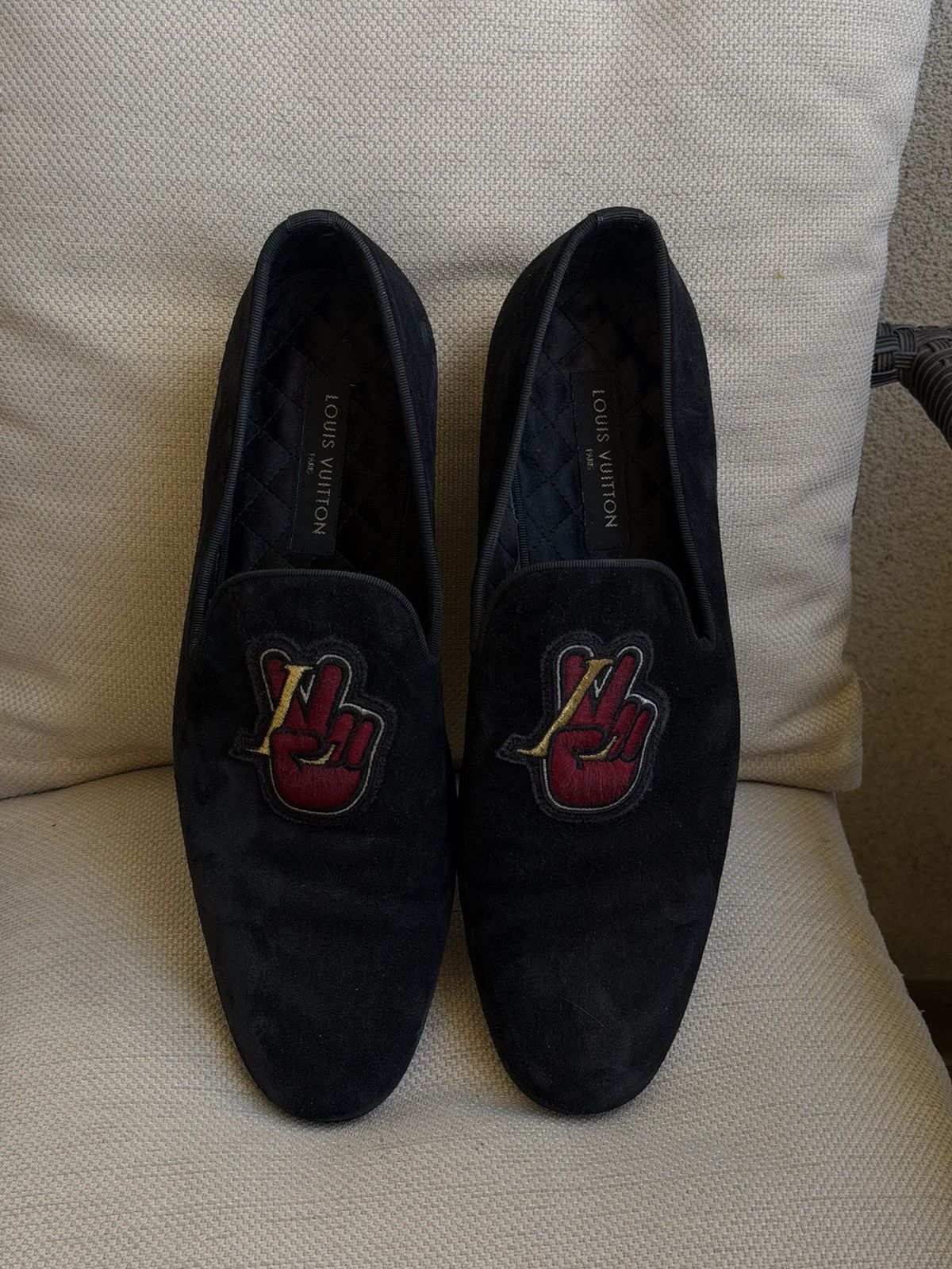 Louis Vuitton Louis vuitton loaffers HAND PEACE LOGO EMBROIDERY Size US 8 / EU 41 - 13 Thumbnail