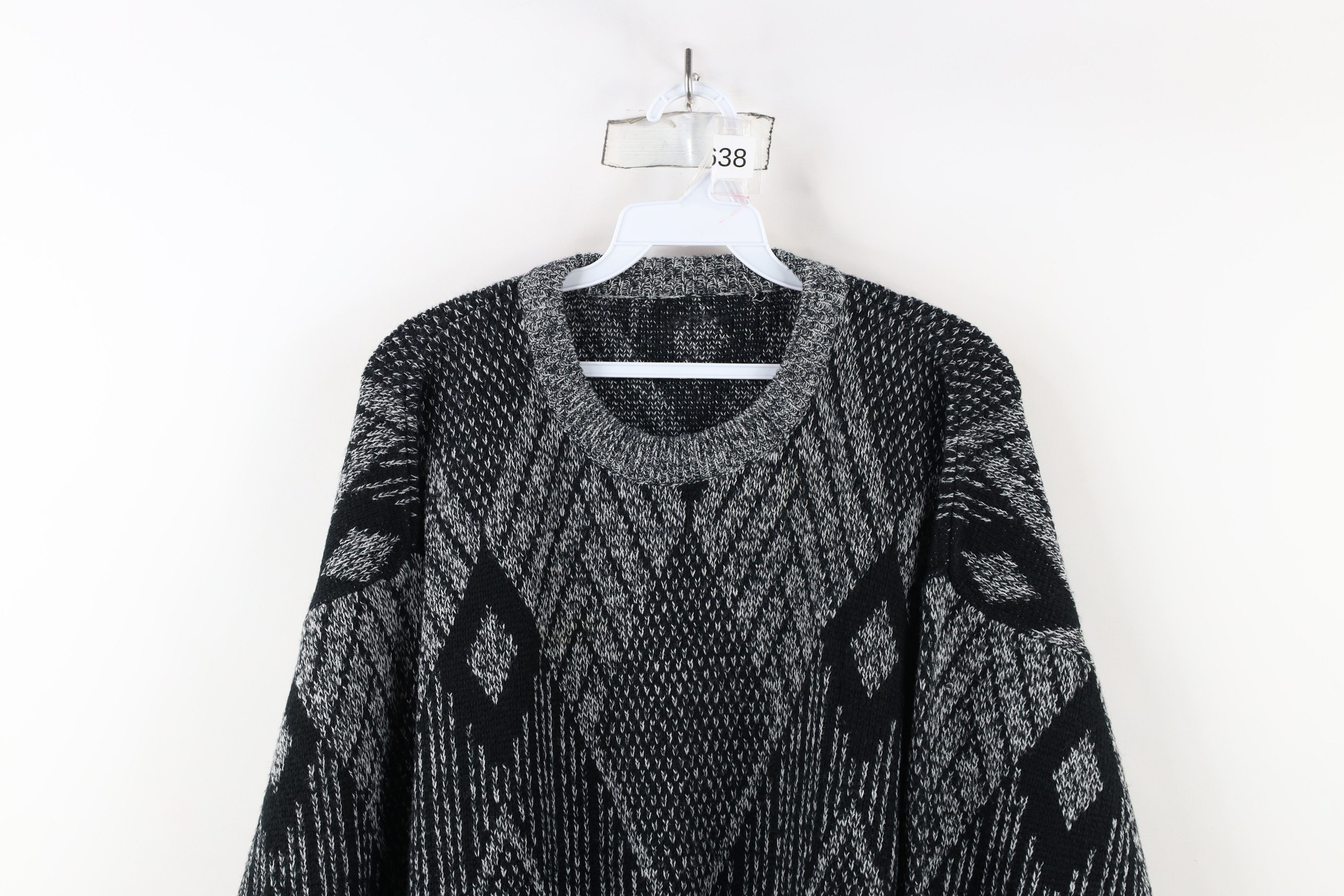 Vintage Vintage 90s Coogi Style Diamond Knit Mom Crewneck Sweater Size XL / US 12-14 / IT 48-50 - 2 Thumbnail