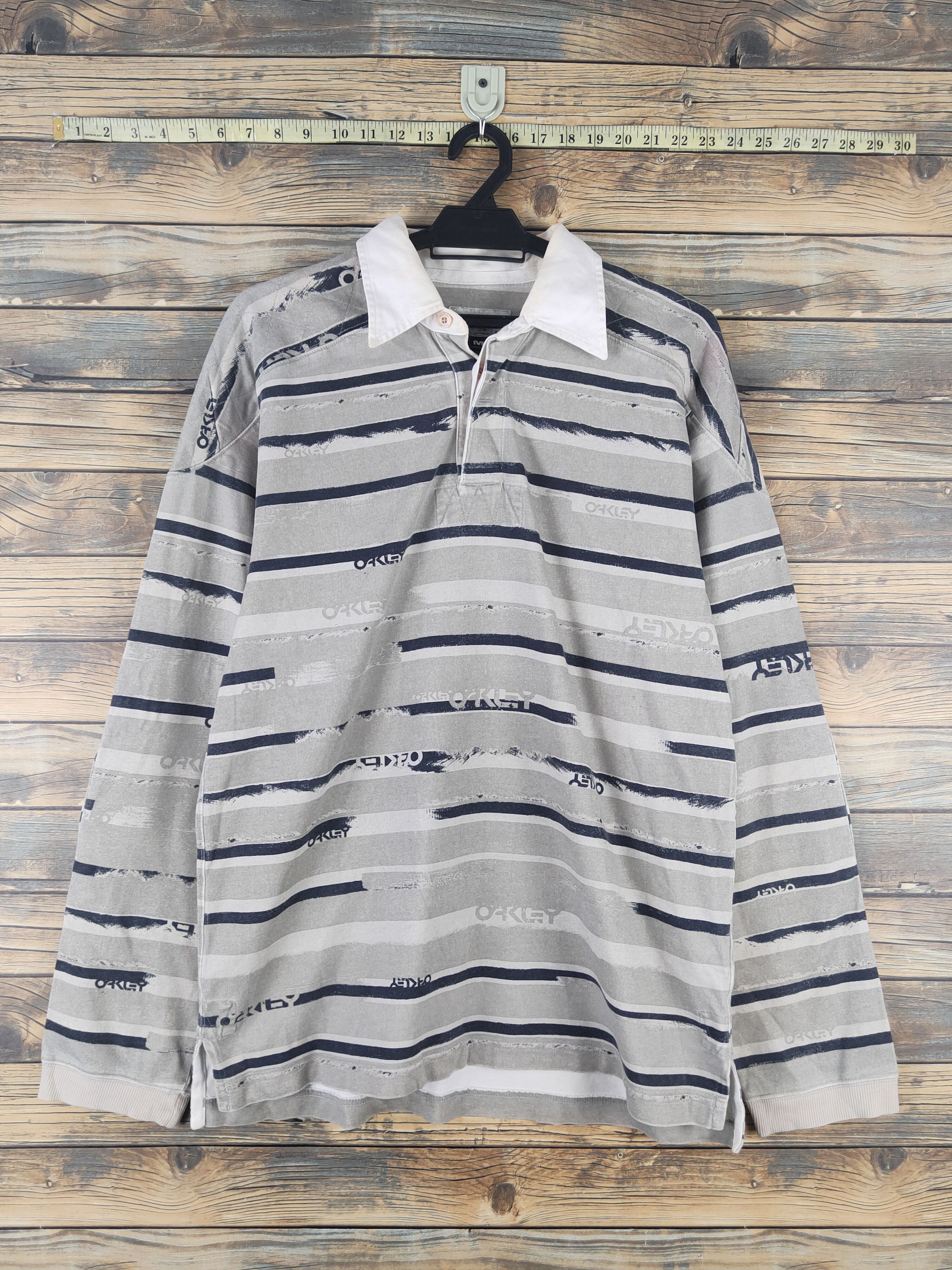 Oakley DL Oakley Gray Long Sleeve Polo Shirts #1723 Size US M / EU 48-50 / 2 - 1 Thumbnail