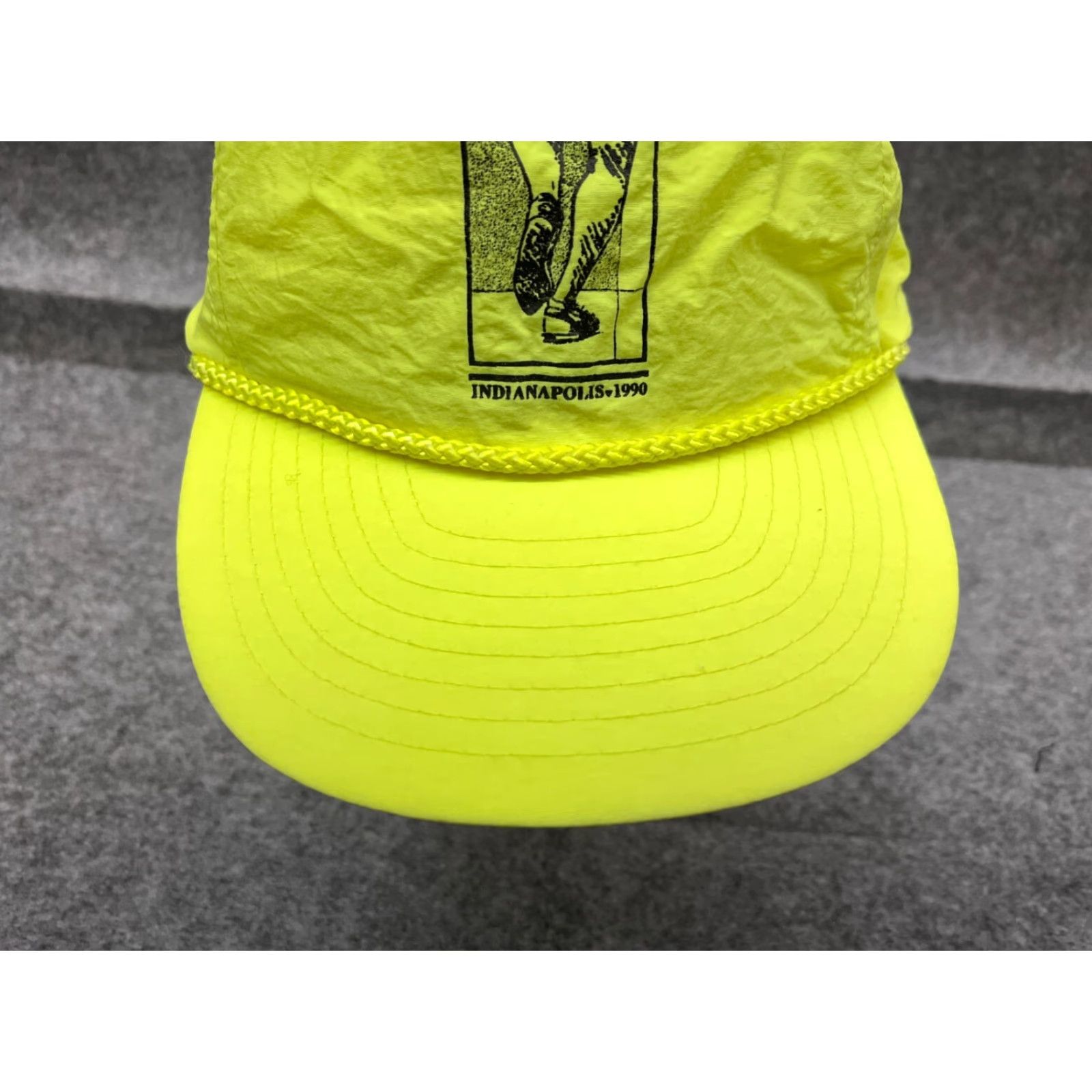 Vintage VINTAGE USA National Masters Hat Cap Snap Back Adult Small Neon Green Nylon Cap/ Hat Size ONE SIZE - 3 Thumbnail