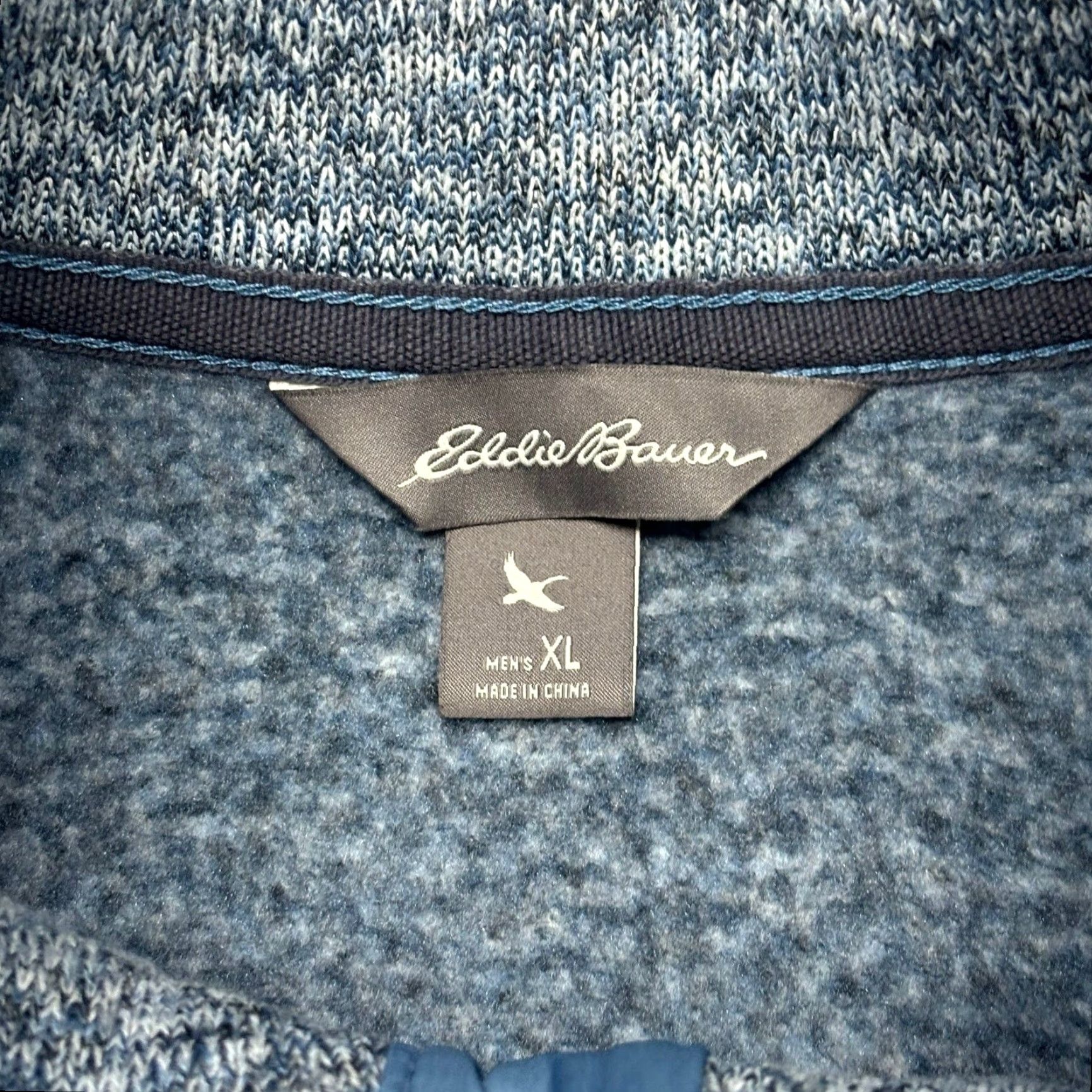 Eddie Bauer VINTAGE Eddie Bauer Gray Blue Mens XL Radiator Snap Pocket Mock Neck Knit Fleece Pullover Sweater Size US XL / EU 56 / 4 - 3 Thumbnail