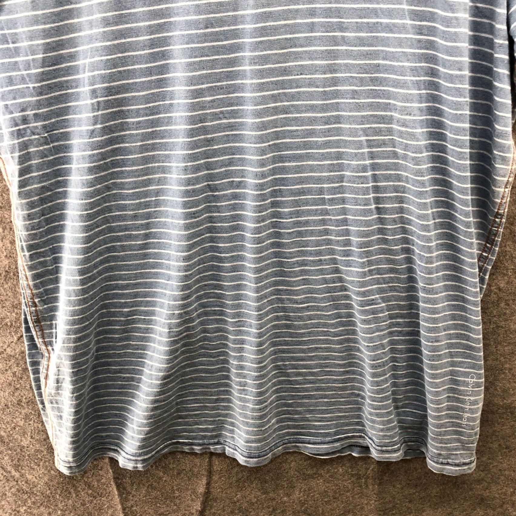 Calvin Klein CALVIN KLEIN T-Shirt Mens XL Short Sleeve Crewneck Blue White Striped Colorful Size US XL / EU 56 / 4 - 4 Thumbnail