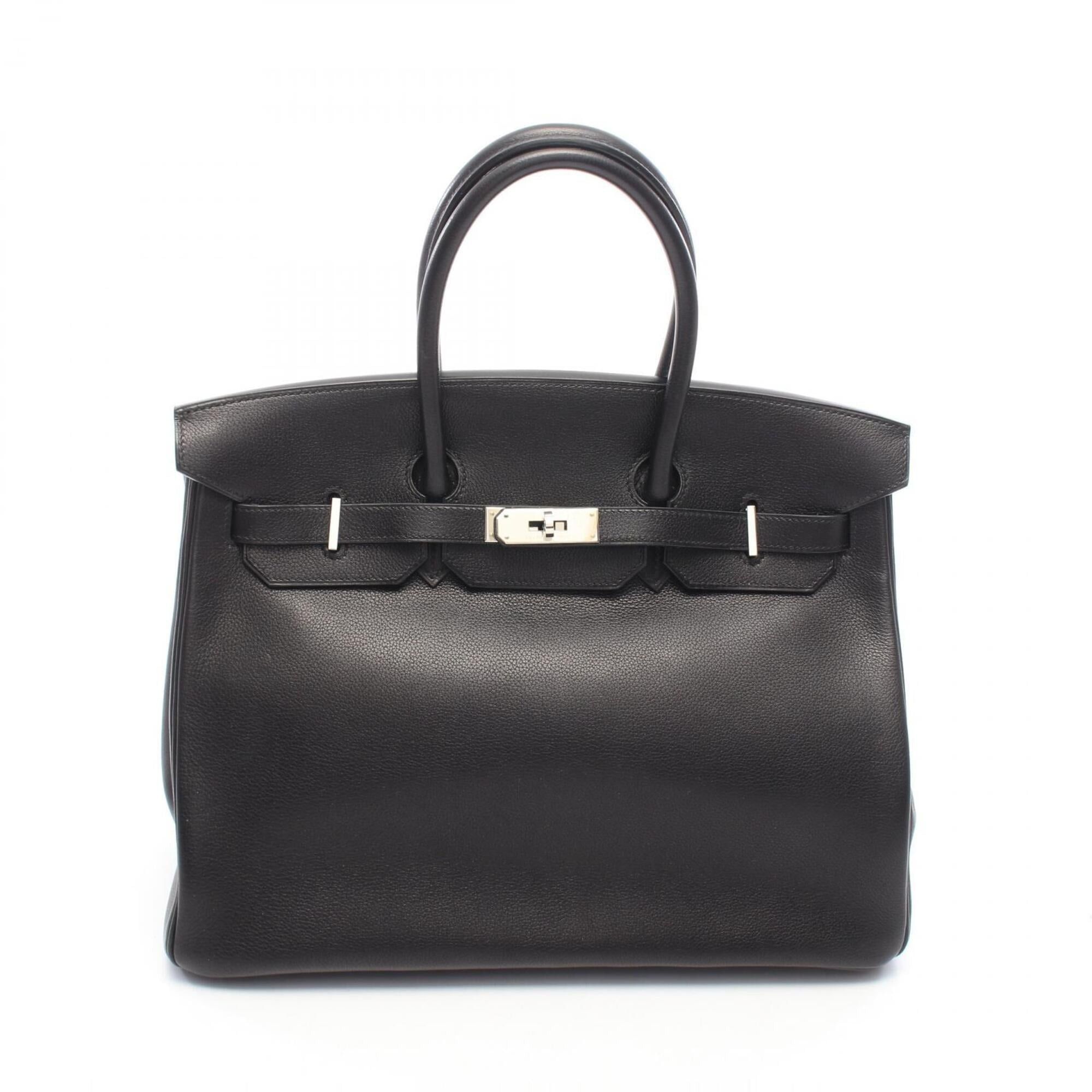 Hermes Hermes Birkin 35 Handbag, Calfskin (Evercalf) Leather, Women's, Black Size ONE SIZE - 1 Thumbnail