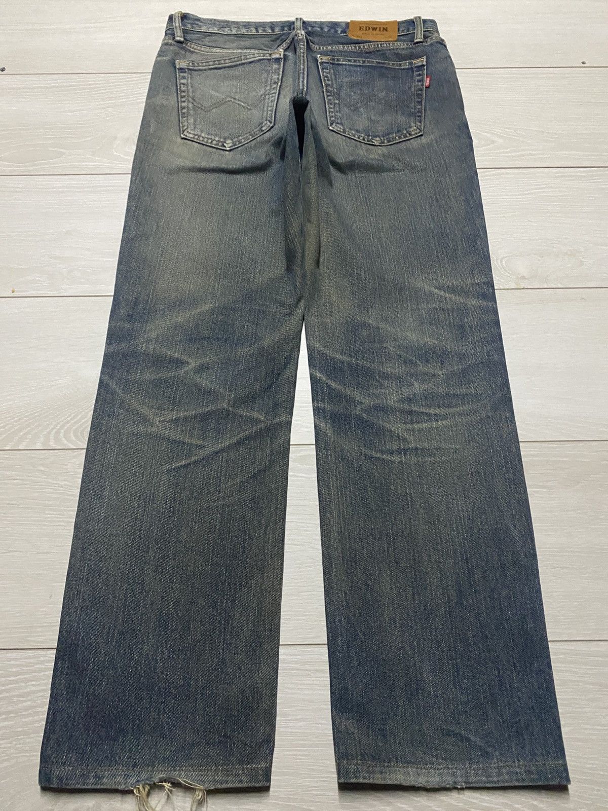 Japanese Brand Vintage Edwin 403 Revers Faded Loose Jeans Size US 32 / EU 48 - 2 Thumbnail