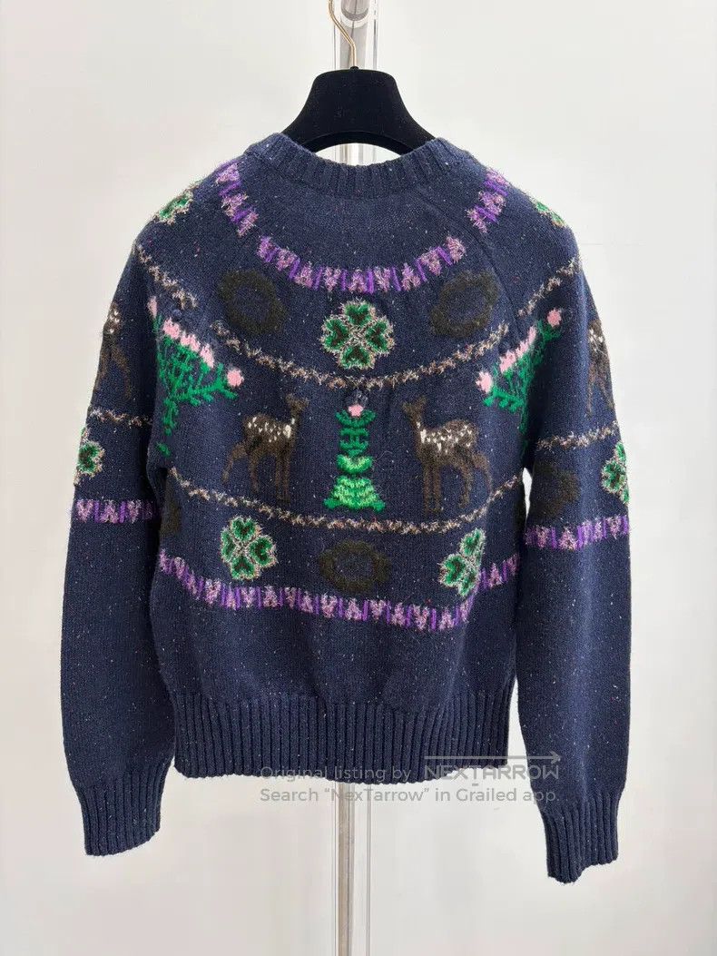 Other Chanel Ski Series Blue Deer Knitted Cardigan Sweater Size XXS / US 00 / IT 34 - 2 Thumbnail