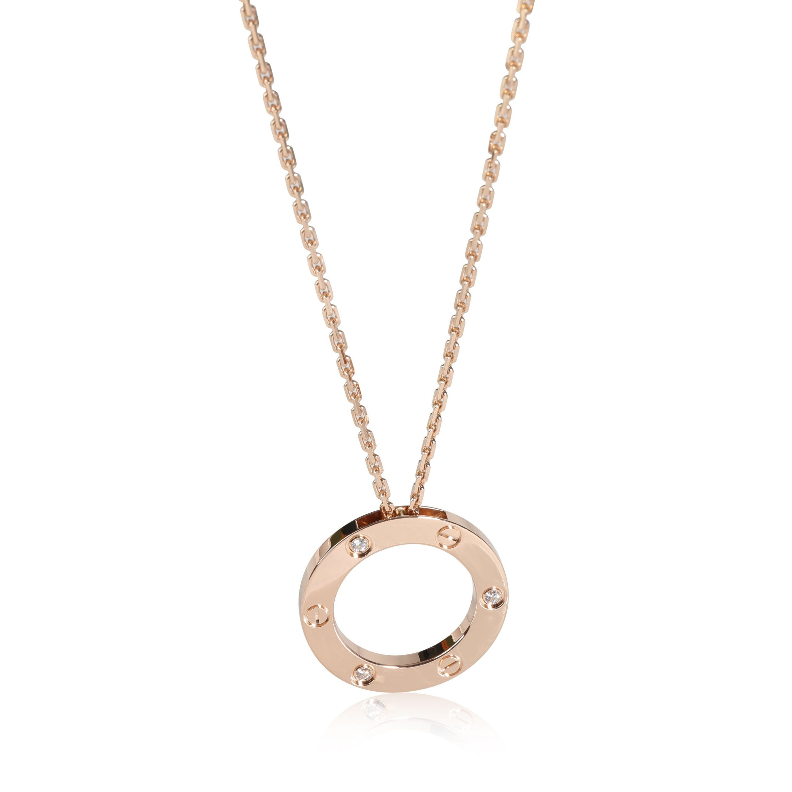image of Cartier Love Diamond Pendant In 18K Yellow Gold 0.07 Ctw, Women's
