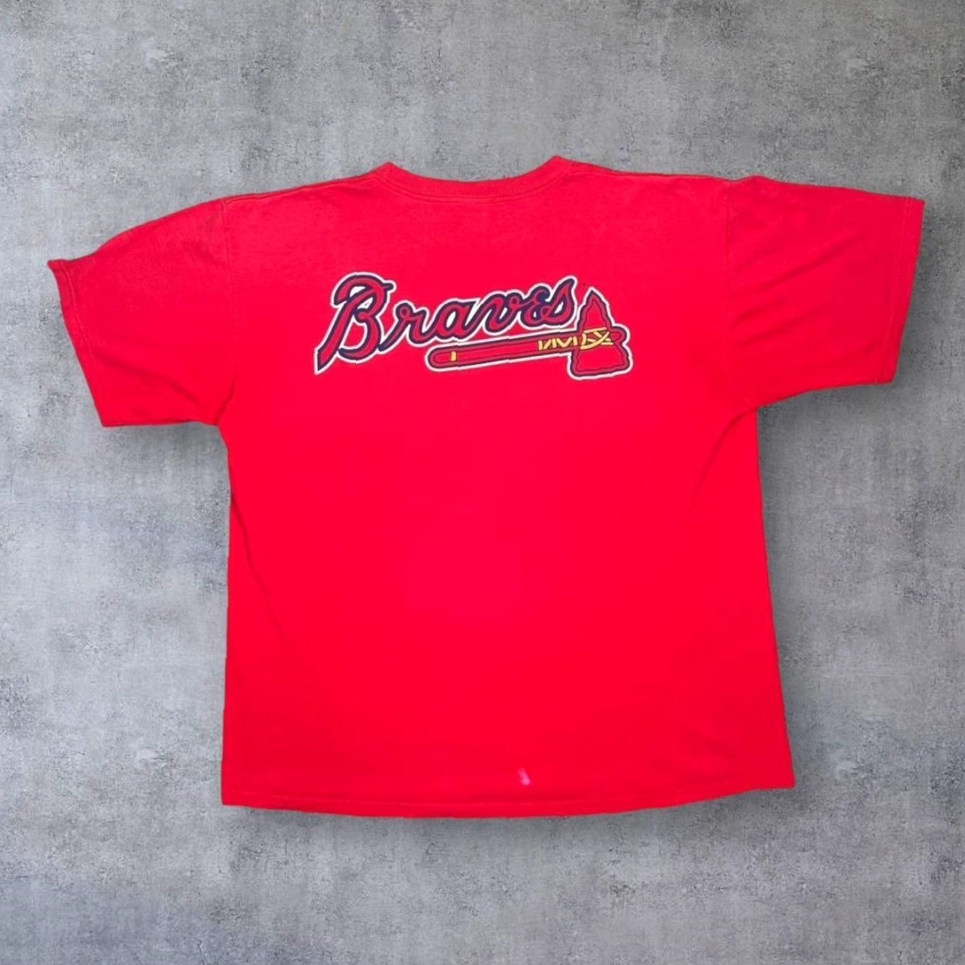 Starter VINTAGE Starter MLB Atlanta Braves T-Shirt Graphic Spellout Red XL Mens Size US XL / EU 56 / 4 - 2 Thumbnail