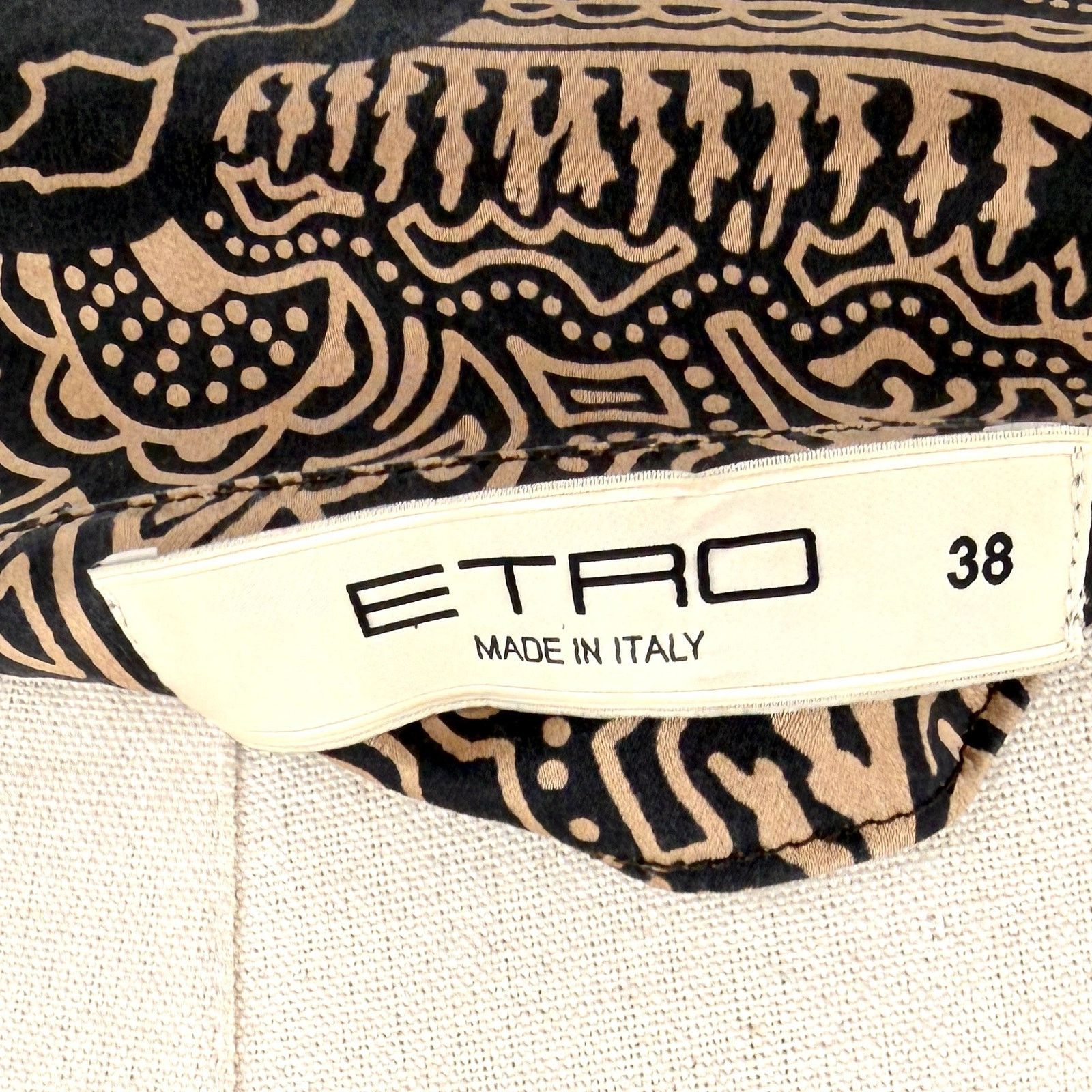 Etro Vintage Y2K Black Copper Silk Stretch Ruched Paisley Dress Size XS / US 0-2 / IT 36-38 - 6 Thumbnail
