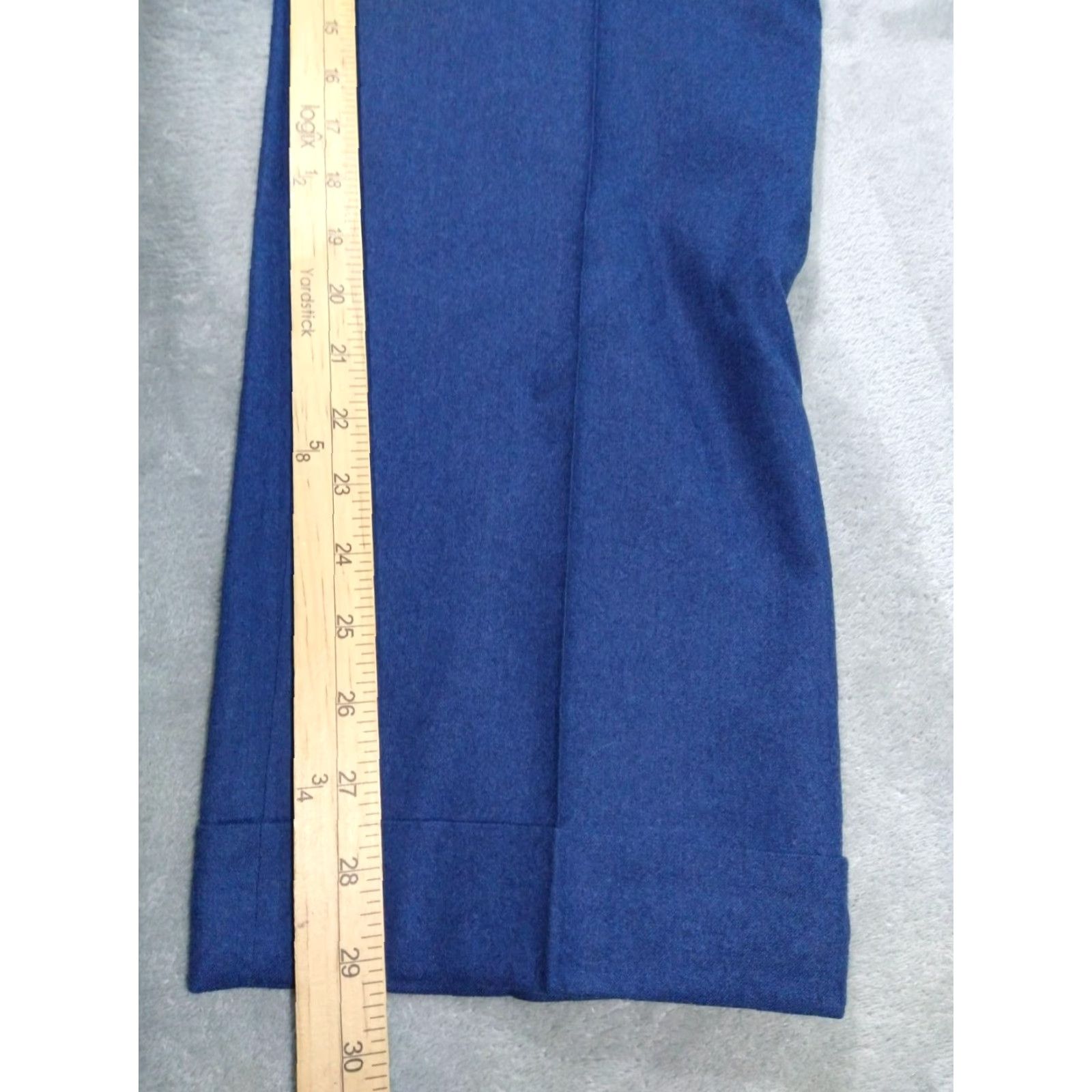 David Donahue David Donahue Dress Pants 38 x 29 Blue Wool Flat Front Cuffed Men’s Regular Size 38 Size US 38 / EU 54 - 5 Thumbnail