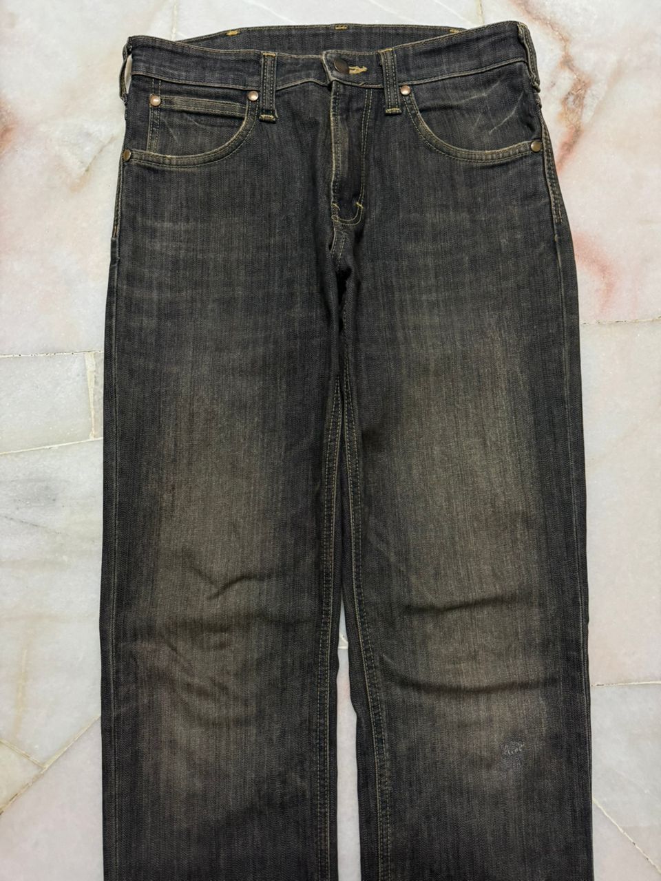 Wrangler 💥Vintage 90s Style Wrangler MudWashed Distress Dark Jeans Size US 29 - 3 Thumbnail