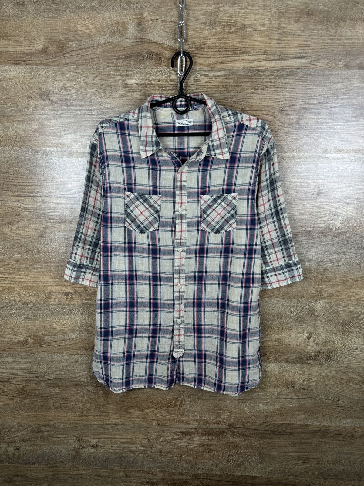Allsaints × Japanese Brand Mens AllSaints GRIDLOCK HS SHIRT button up luxury linen Size US L / EU 52-54 / 3 - 11 Thumbnail