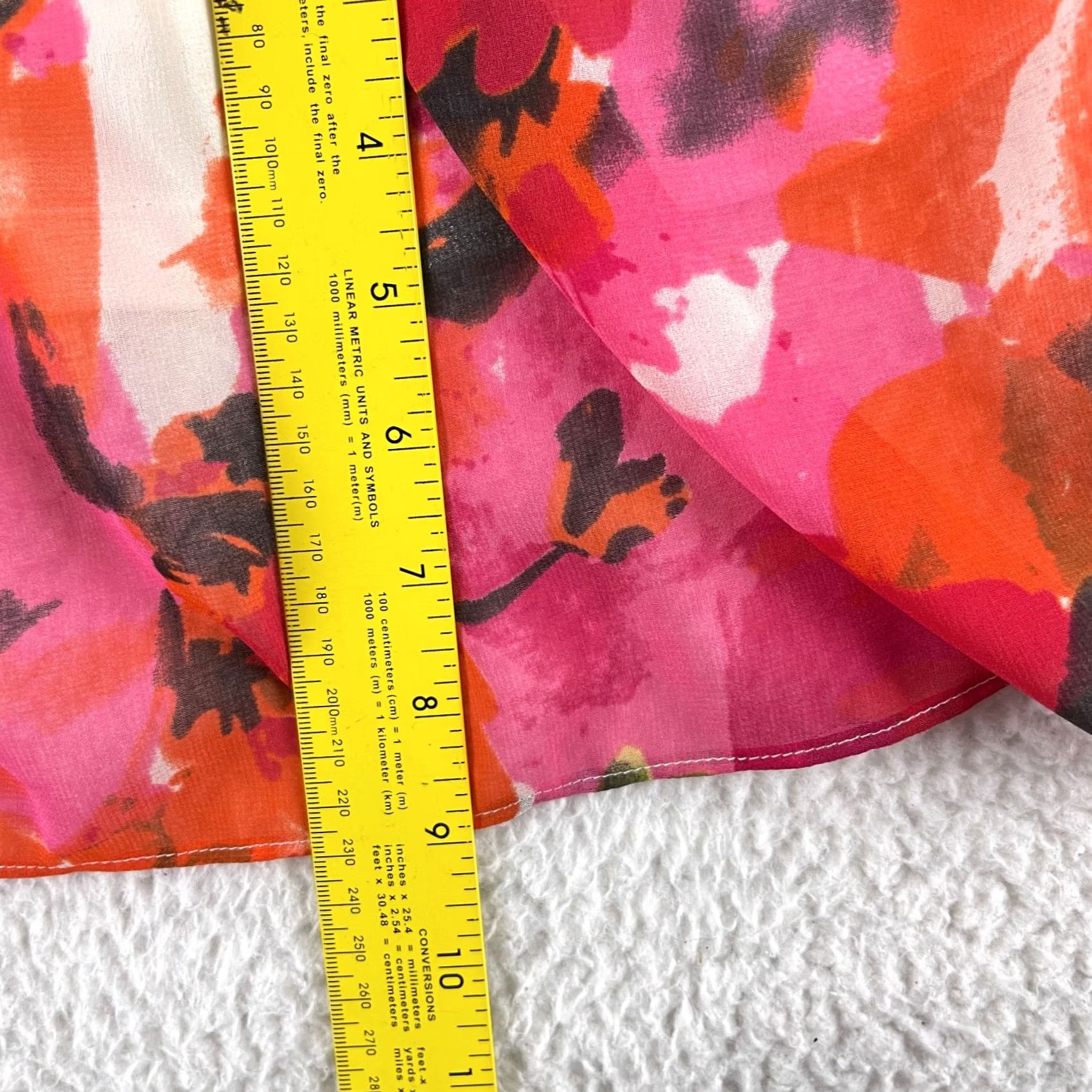 Badgley Mischka American Glamour Badgley Mischka Tunic Shirt Womens Large Orange Floral V-Neck Size L / US 10 / IT 46 - 7 Thumbnail