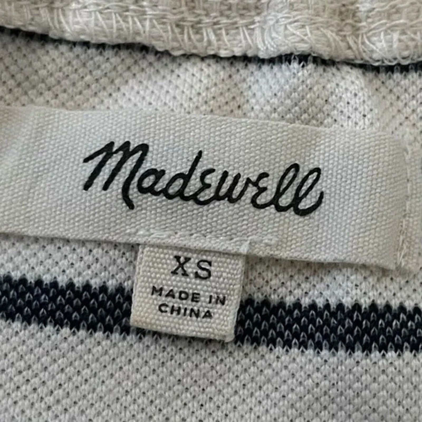 Anthropologie Madewell striped off the shoulder crop top, size XS Size XS / US 0-2 / IT 36-38 - 5 Thumbnail