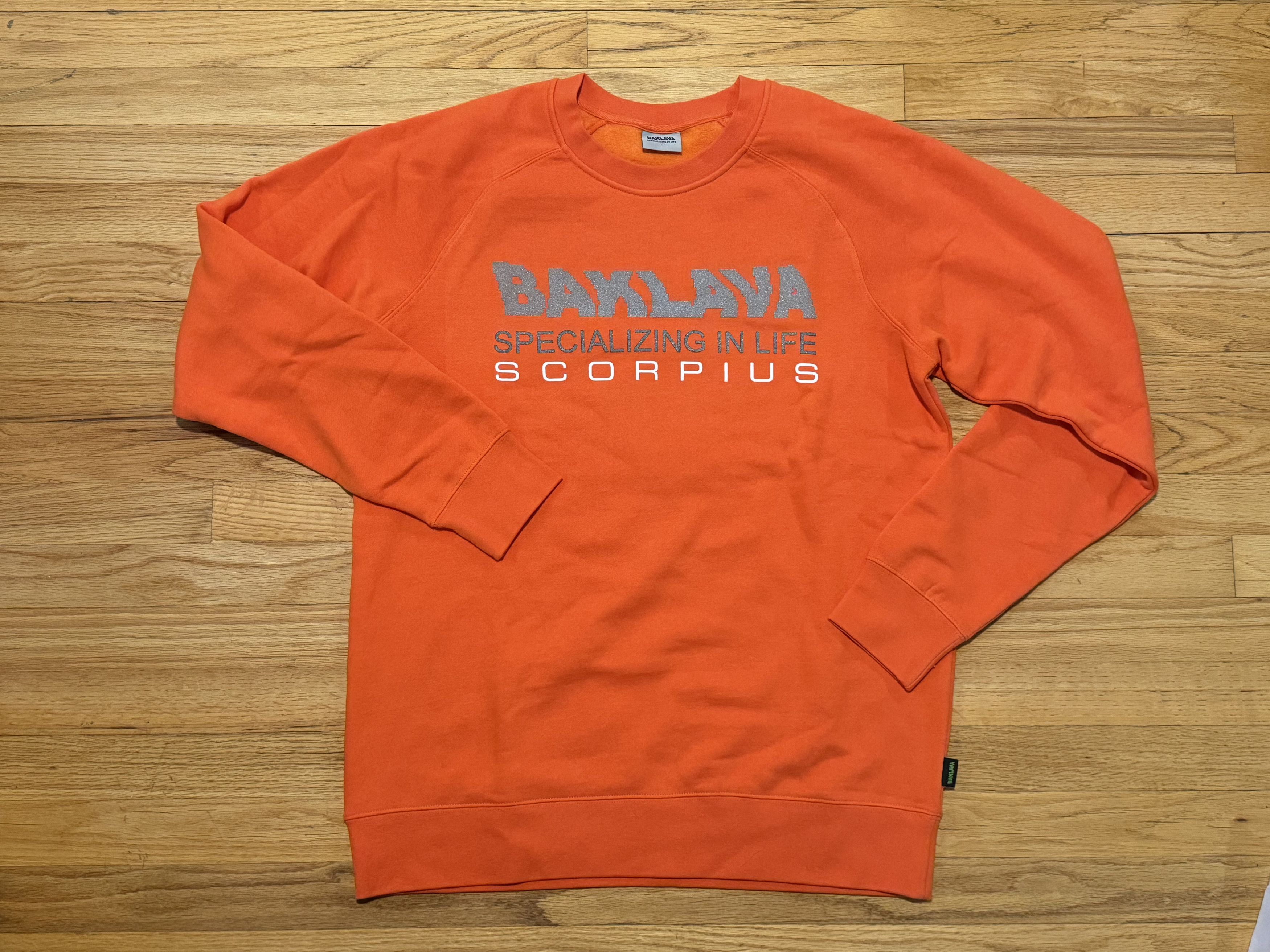 Action Bronson Baklava Scorpius Orange Crewneck Sweatshirt – Action Bronson Size US L / EU 52-54 / 3 - 1 Thumbnail