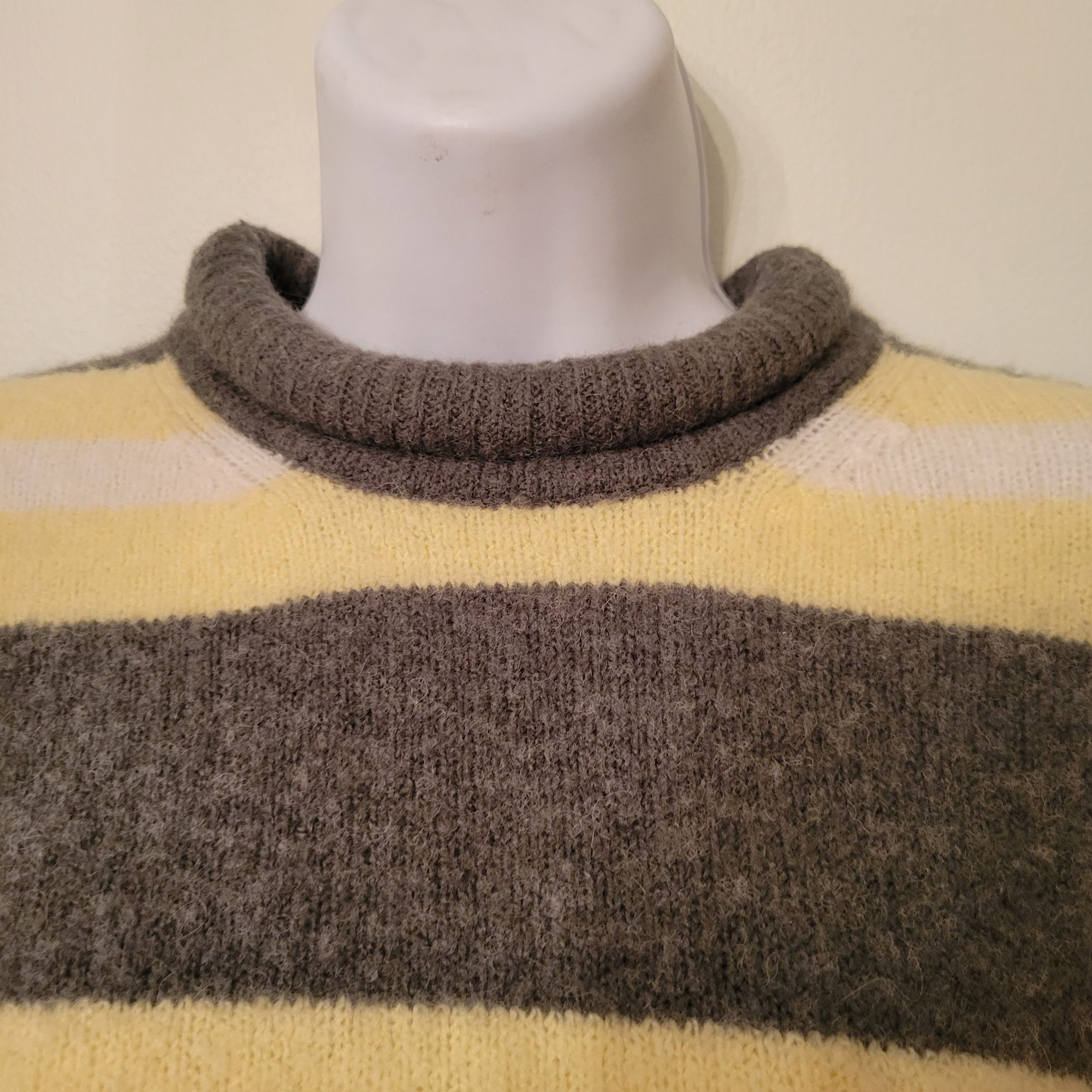 Madewell Madewell Striped Sweater XS Alpaca Wool Yellow Green FULTON Size XS / US 0-2 / IT 36-38 - 5 Thumbnail
