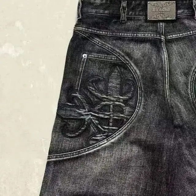 Japanese Brand Vintage embroidered jeans men's tide street relaxed Size US 32 / EU 48 - 3 Thumbnail