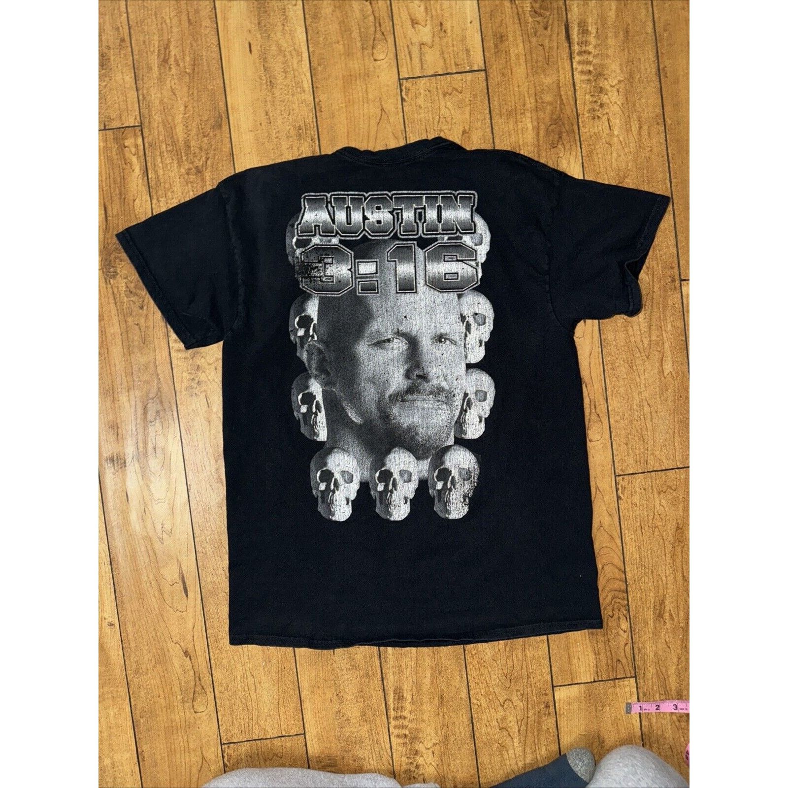 WWE Stone Cold Steve Austin Skull T-Shirt Black L 20x27 Black Size US L / EU 52-54 / 3 - 5 Thumbnail