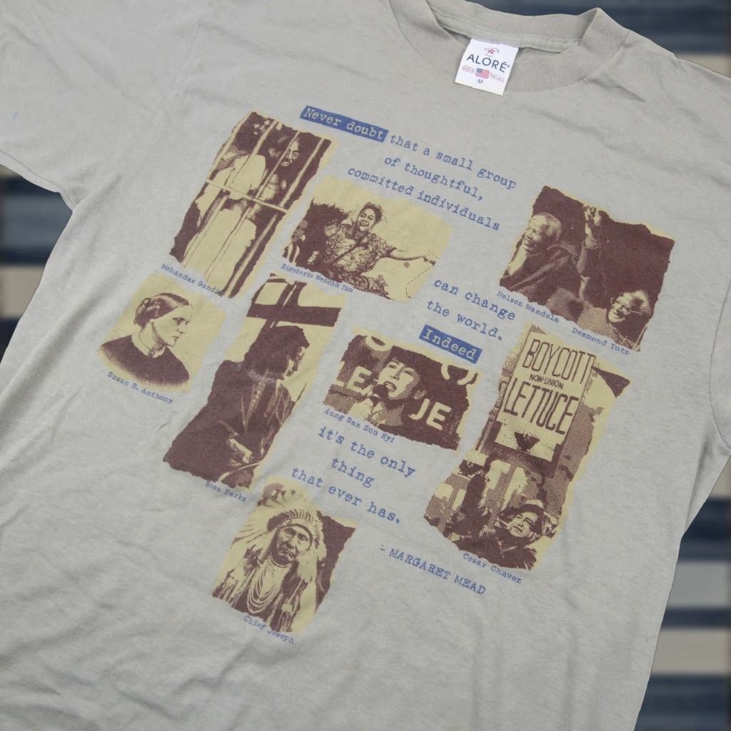 Vintage VINTAGE Figures Who Changed The World Mens Medium Graphic T Shirt Gray Size US M / EU 48-50 / 2 - 1 Thumbnail