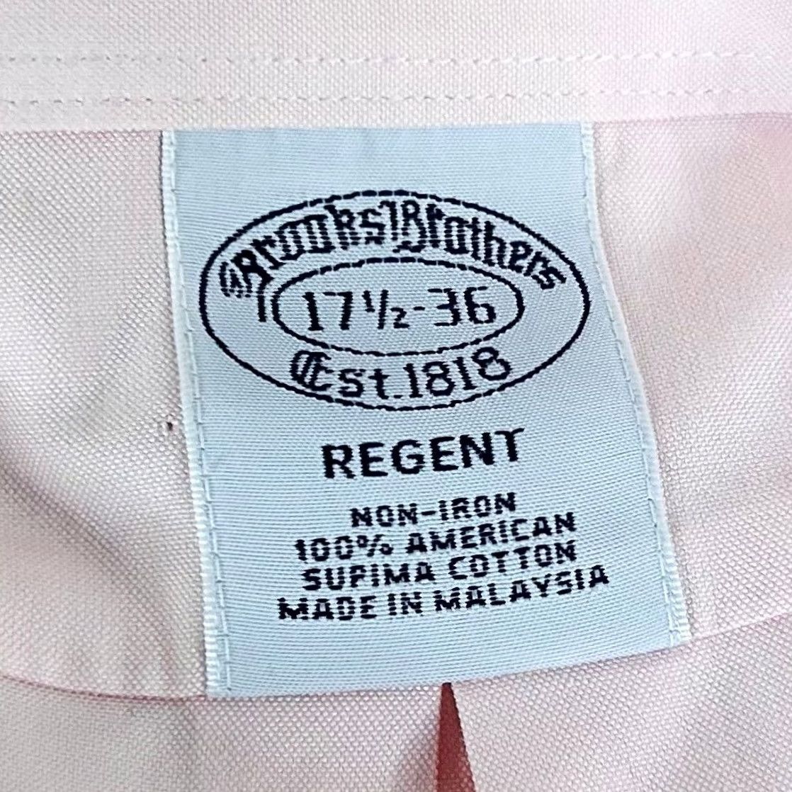 Brooks Brothers Brooks Brothers Regent Non Iron Dress Shirt Pink Supima Cotton Men 17.5 36 Size 48R - 3 Thumbnail