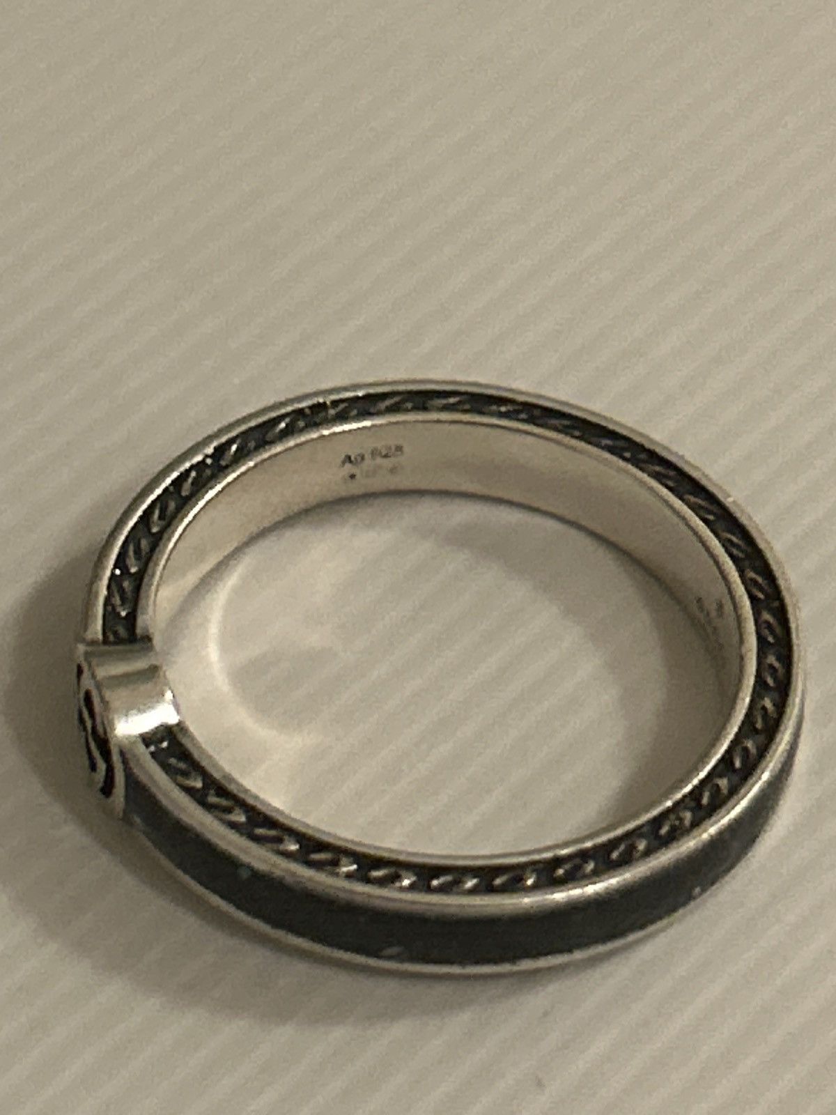 Gucci Gucci Interlocking G Enamel Thin Ring Black Ag925 701620 Size ONE SIZE - 4 Thumbnail