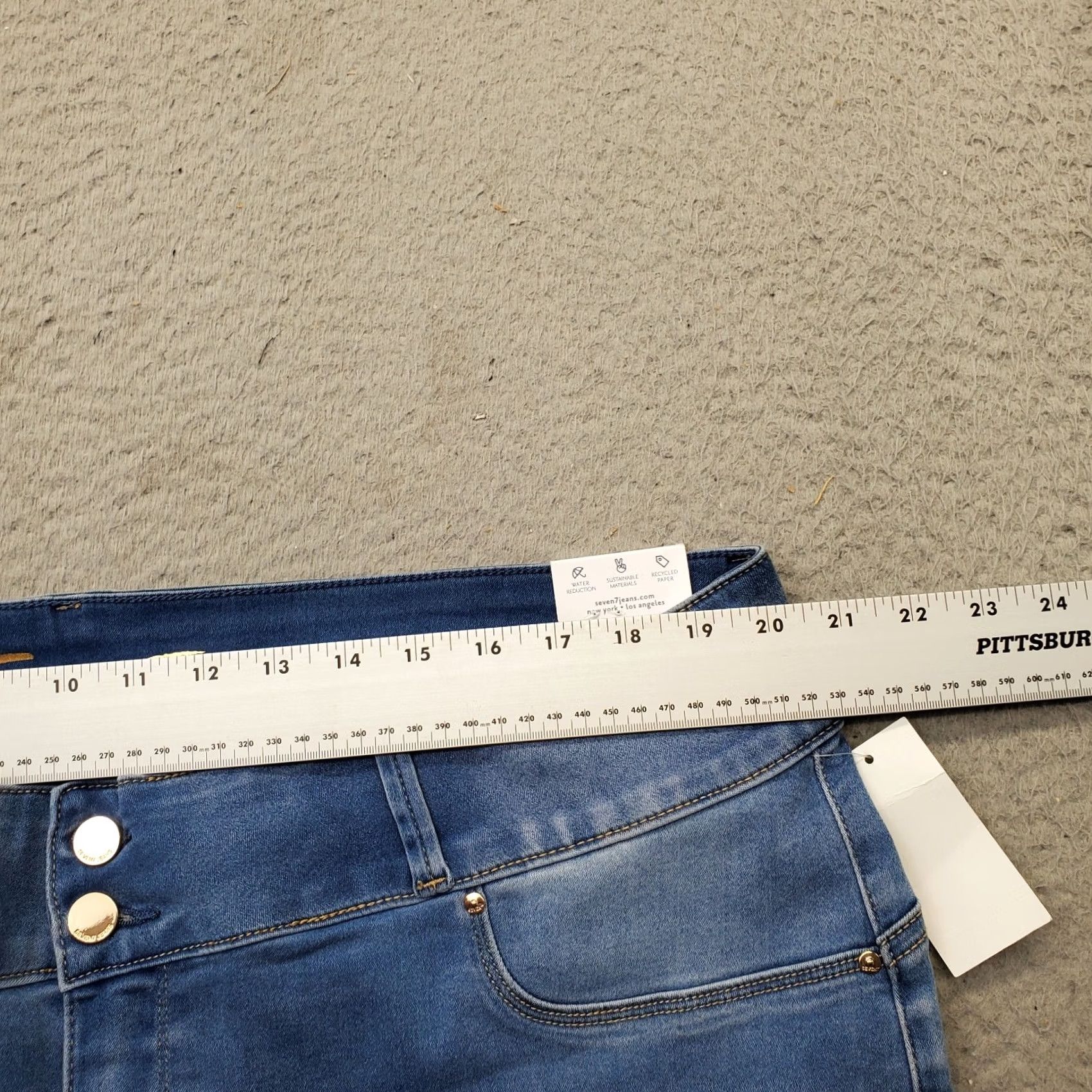Vintage Seven7 Curvy Jeans Women's 24W Blue Denim High Rise Stretch 2-Button Fly Slim Jegging Size 42" / US 20 - 5 Thumbnail