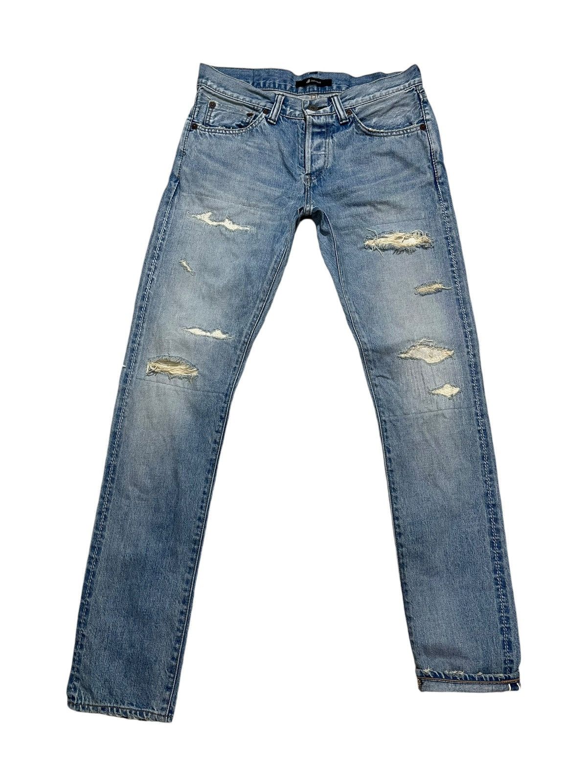 JOHNBULL JAPANESE BRAND DISTRESS SELVEDGE SLIM JEANS