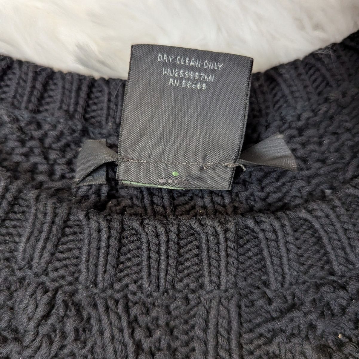 Other Miss Wu Mixed Knit Sweater Black & Ivory Cable Knit Size XL / US 12-14 / IT 48-50 - 5 Thumbnail