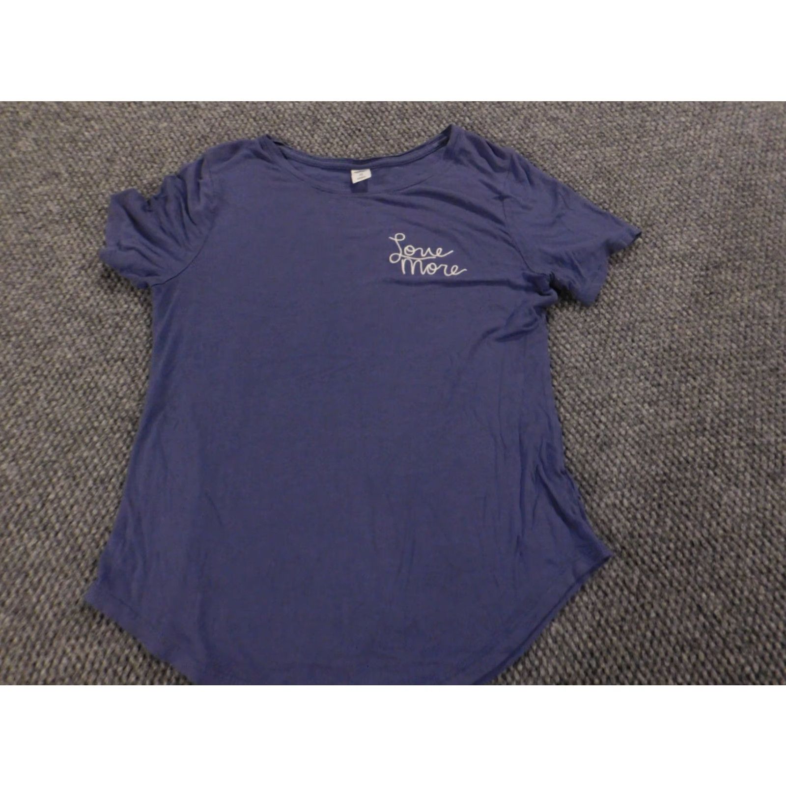 Old Navy Old Navy Womens T-Shirt XS Blue Pullover Crew Neck Short Sleeve Stretch Comfort Casual Love Button Cotton Size XS / US 0-2 / IT 36-38 - 3 Thumbnail